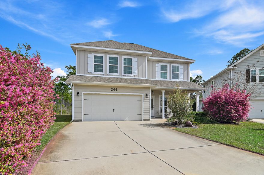 Meticulously Maintained 4-Bedrooms, 3 1/2 -Baths Home in Bayfront Gated Community with Pool * Experience the perfect balance of privacy, nature, and convenience in this builder-owned, meticulously maintained home, located in the sought-after bay-front community of Eagle Bay Landing. This gated neighborhood features a community pool. Tucked away for exceptional privacy, this home backs up to the tranquil state forest in the rear and faces a neighborhood preserve in the front.Inside, a thoughtfully designed layout creates a seamless flow for modern living. The open-concept kitchen, dining, and family room provide an inviting space for gatherings, while an upstairs second living area adds flexibility for entertaining, a playroom, or a quiet retreat. The primary suite is conveniently located on the first floor, complete with a spacious walk-in closet and ensuite bath, while three additional bedrooms surround the upstairs living space.
Ideally located just minutes from Topsail Hill Preserve State Park, Grand Boulevard, the proposed Planned Unit Development by the Howard Group, top-rated medical facilities, shopping, dining, and entertainment, this home offers both serene surroundings and everyday convenience. Don't miss this incredible opportunity to own in one of the area's most desirable communities!
All information is believed to be accurate but should be verified.