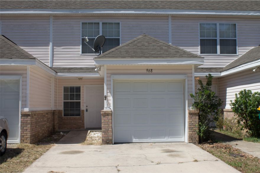 Well kept 2 bedroom townhome features a one car garage! Partially fenced back yard, all tile first floor has living room/dining room combo, breakfast bar, kitchen, large laundry/utility room and half bath. Small storage space underneath the stairs. Second floor has 2 bedrooms with plenty of closet space. Each bedroom features it's own full bath! Perfect for roommates! Conveniently located between both military bases. Close to medical centers, schools, and shopping. HOA fees are $380 per year. Buyer to verify all data and dimensions.