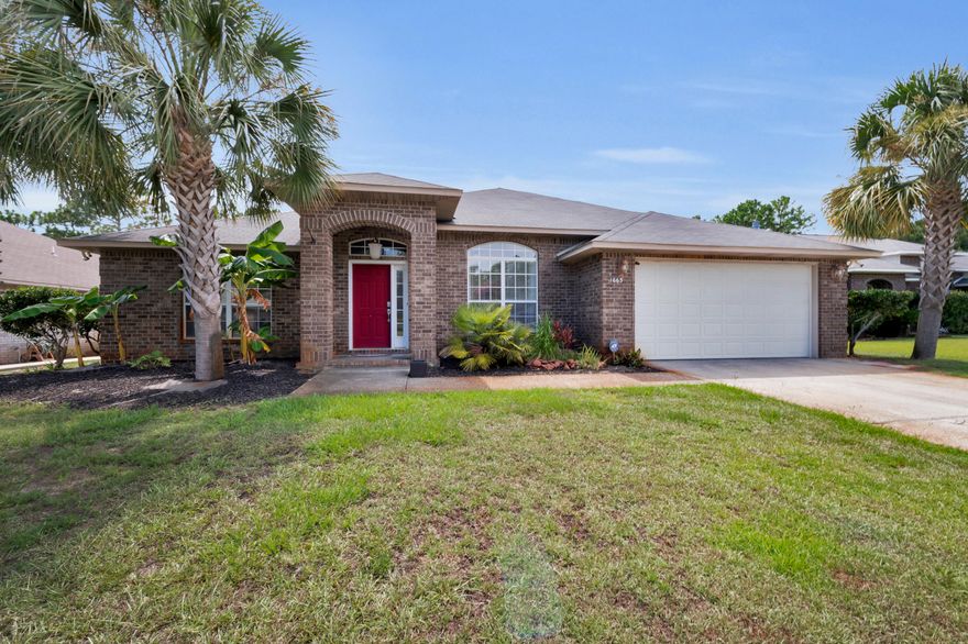 You will fall in love with this beautiful and spacious 3 bedroom, 2 bath, all-brick home that is perfectly positioned between beautiful Gulf Breeze and Navarre. The split floor plan, with a formal dining room, a large great room, and an open concept kitchen make entertaining a dream! The flex space allows for plenty of use options: such as an office/study or play/activity room. The master suite offers ample space to create your very own beach oasis with a large garden tub and a separate walk-in shower. Enjoy the outdoor space under the covered lanai while entertaining your favorite guests. This home is conveniently located close to top rated schools, shopping, Military bases and of course our beautiful coastal beaches. This home won't last long, call for a showing today!