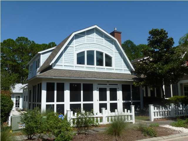 This charming beach cottage captures everything in a vacation retreat. As you walk up to the front of the home a screened porch awaits which is the perfect spot to eat or just relax. The back of the home has a spacious outdoor area and rare single car garage. It's tastefully furnished and has never been rented so it's in impeccable shape. The first floor consists of the open living, dining and kitchen areas. Two bedrooms complete with their own full bath are also on the first level. A built-in office area, full bathroom and laundry complete the first floor. The second floor greets you with an oversized bedroom able to accomodate two queen beds or a king bed plus seating area. It's an enormous room with many options and includes a full bath. Special finishes in this home