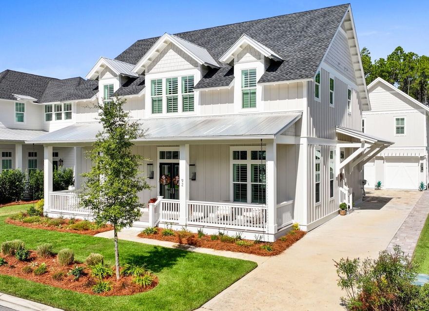 Discover this stunning luxury home located on a picturesque cul-de-sac street in the coveted Greenway section of Watersound Origins. This expansive property features 6 bedrooms and 5.5 baths, including a main home with five spacious bedrooms and 4.5 baths, complemented by a full carriage apartment that offers a cozy kitchen, living space, bedroom, and bathroom--perfect for guests or extended family.Inside, you'll find numerous upgrades, highlighted by soaring 12-foot ceilings and an oversized Taj Mahal kitchen island that serves as the heart of the home, ideal for culinary enthusiasts. The inviting living room boasts a beautiful fireplace, creating a warm and welcoming atmosphere. The master bedroom is conveniently located on the first floor and features direct access to the pool, providing a private retreat. All bedroom closets are walk-in closets, equipped with custom wooden shelving throughout for plenty of storage and elegance.

Step outside to your private backyard oasis, backing up to a serene preserve, ensuring tranquility and stunning views. The cabana features a fireplace for cozy evenings, while the inviting saltwater heated pool and hot tub offer the perfect way to unwind. The outdoor space is further enhanced by a built-in kitchen and a putting green, making it a dream for both relaxation and entertainment.

Additional features include an extended back porch and garage, along with a widened driveway providing ample parking and ease of access. This opulent home offers an unparalleled lifestyle in a desirable community. Don't miss your chance to make this extraordinary property yours!