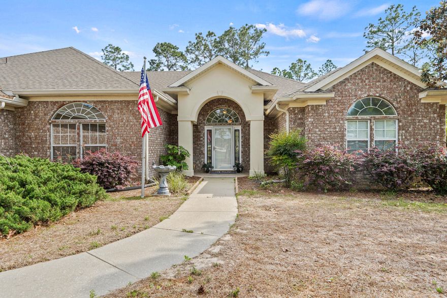 'CURRENTLY UNDER CONTRACT, SELLER WILL CONSIDER BACKUP OFFERS' Motivated seller! FHA Assumable Mortgage at 3.875% with quick close! This Beautiful 3 bed/3 bath with den executive style home sits on a .70 acre lot in the sought after gated community of Windswept Estates. The perfect home for entertaining featuring a gourmet kitchen with island/ prep sink, quartz countertops and beautiful oak floors throughout. A huge family room with custom built ins and a spacious master bedroom with direct access to the screened-in lanai.  A MUST SEE! Enjoy a nice walk across the street to the clubhouse where you can enjoy a day of golf on the premier 5-star 18 hole golf course or take a short drive to relax on the white sandy beaches of 30A. Call your favorite realtor today to schedule a tour!