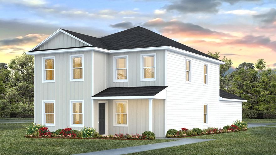 Welcome to 227 Bluebeech Street at Owls Head East in Freeport, Florid.  This Inzer floor plan is under construction and is situated on an oversize lot. Entering this home through the foyer you will find a powder bath just off the entry and an open and spacious great room. The main living area is the heart of this home and features and open-concept kitchen that has a stainless appliance package with smooth top stove, microwave and dishwasher. The kitchen flows seamlessly into the dining and living areas and has an inviting atmosphere for entertaining guests or everyday living and features EVP flooring. 
The spacious primary bedroom is located on the main level just off the large great room and features a private ensuite bath. The primary bathroom has a large shower and walk in closet for all your wardrobe essentials. The dual sink vanity has lower cabinetry and drawer allowing for ample storage.  The second-floor features three additional bedrooms, all well-sized for family members or guests. A full bathroom with a tub/shower combo and a double sink vanity provides plenty of convenience for busy mornings. An open flex space on this level offers endless possibilities, whether you need a playroom, media room, or home office 
/ 
This home is perfectly suited for those seeking a balance of space, functionality, and comfort. For more information on this floor plan, call one of our D.R. Horton sales representatives today.