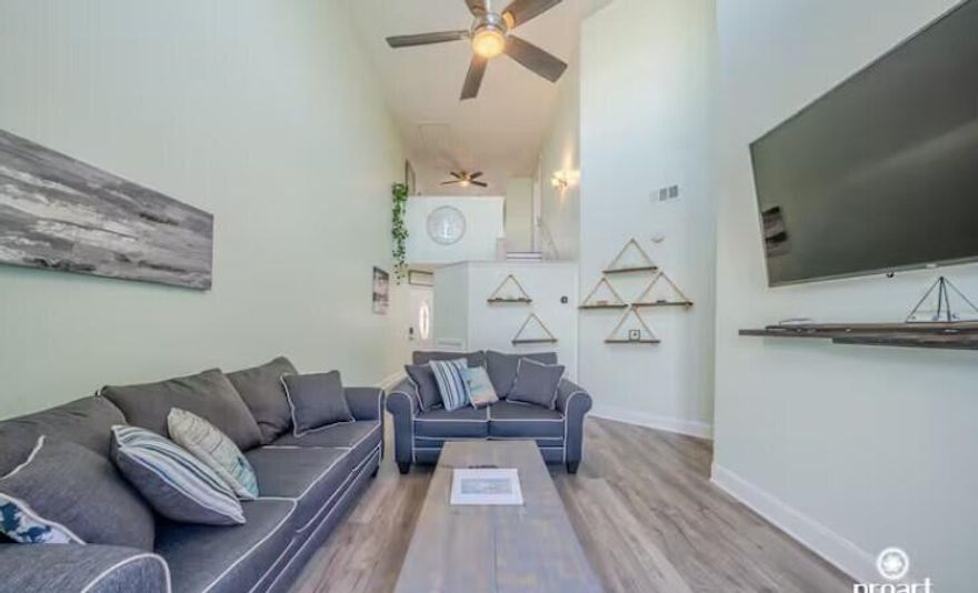 Perfect Location! Enjoy exclusive living on Holiday Isle with no HOA dues! This property features 60ft of shared water access canal - ideal for SUP, kayaking or relaxing by the water. No rental restrictions make it an excellent STR investment opportunity. The home was completely remodeled in 2022 and boasts a spacious updated kitchen with new granite countertops, a modern backsplash and stainless steel appliances. Two master bedrooms with adjoining bathrooms, complete with double sinks - one downstairs and one upstairs for added privacy. Versatile loft area can serve as an additional bedroom, office or nursery. Plus, a private fenced backyard with a deck and grassy area. New roof and outside paint in 2023. Financial reports for the last 2 years average 65k income yearly Recent addition: a brand-new hot water heater. Don't miss out on this incredible property!