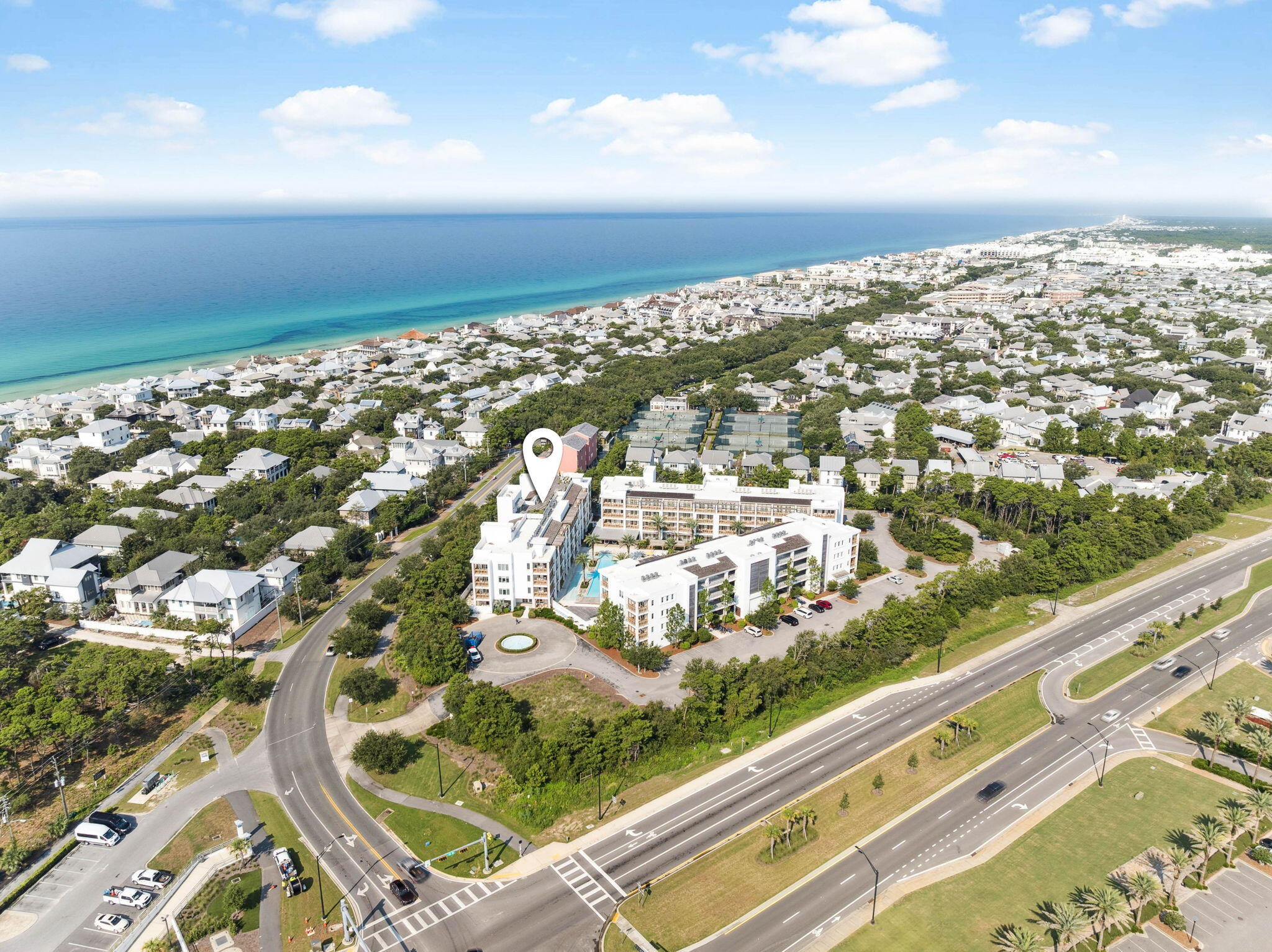 Welcome to Unit 125 at The Pointe on 30A -- your gateway to coastal luxury in the heart of Scenic Highway 30A. Perfectly situated in Building 1, this prime location places you just steps from the fitness center, resort-style pool, and amenity hub, offering unmatched convenience for both owners and guests.This beautifully designed 2-bedroom, 2-bathroom condo blends modern elegance with relaxed coastal charm. The open-concept living area is bathed in natural light and features high-end finishes, quartz countertops, premium stainless steel appliances, and a spacious kitchen island--ideal for entertaining or casual dining. The primary suite offers a serene retreat with a spa-inspired en-suite bathroom, complete with dual vanities, a soaking tub, and a walk-in shower. The second bedroom is equally inviting, with its own access to a full bathroom, making it perfect for family or guests.
Step outside to your private patio to enjoy the lush, tropical surroundings or take a short stroll to the community's vibrant amenities.
Community Highlights:
Resort-style pool with private cabanas and hot tub
Rooftop terrace with sweeping Gulf views
State-of-the-art fitness center just steps away
On-site dining and caf?? for ultimate convenience
Secure entry and elevator access
Prime location moments from Rosemary Beach and the sugar-white sands of 30A
Whether you're seeking a luxurious vacation home, a high-performing rental property, or your personal coastal getaway, Unit 125 at The Pointe combines the perfect location with unmatched amenities to deliver the ultimate 30A lifestyle.