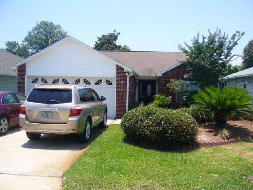 WITHIN 2 MILES OF HURLBURT FIELD IN A SECLUDED NEIGHBORHOOD. 3 BED/2 BATH HOME WITH CATHEDRAL CEILING IN LIVING ROOM/DINING ROOM. FEATURES A GAS FIREPLACE AND STOVE. KITCHEN COMES WITH TILE FLOORS, PANTRY, DESK, WINE RACK, GARDEN WINDOW AND LARGE BREAKFAST BAR. MAIN BEDROOM HAS DOUBLE CLOSETS. MAIN BATH OFFERS DOUBLE SINKS, LARGE GLASS WALK IN SHOWER AND SEPERATE TUB. NEW LVP FLOORING INSTALLED IN 2022 IN LIVING ROOM . FENCED IN BACK YARD AND A GLASS FLORIDA ROOM FOR EXTRA LIVING SPACE.  DOGS ARE WELCOME WITH A PET DEPOSIT AND FEE. NO SMOKING ON THE PROPERTY.