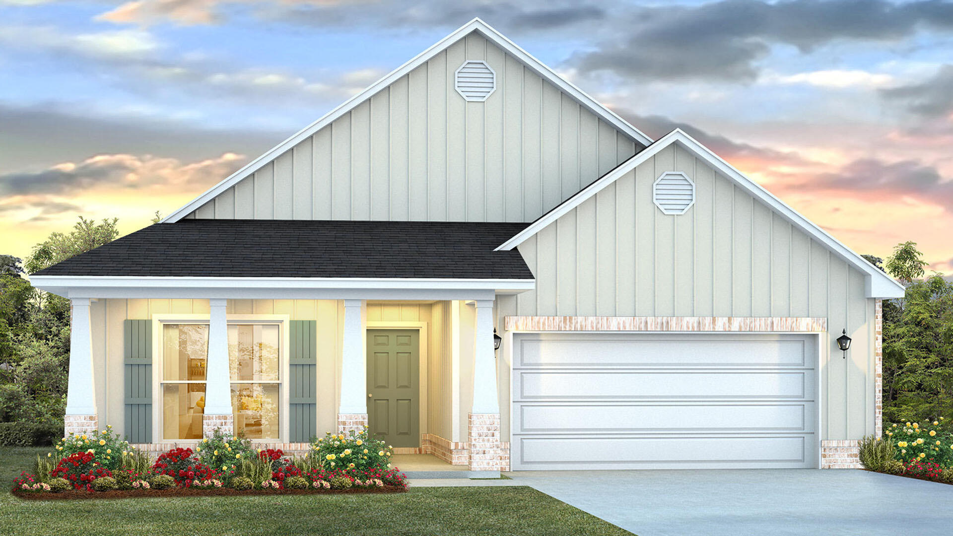 Welcome to 179 Gray Owl Drive, a new home at Owl's Head Farms in Freeport, Florida. This home has a large covered front porch and features four bedrooms and two bathrooms. As you enter this home, you will find a hall leading to a light-filled, open-concept living area with 9' ceilings. The kitchen is equipped with brand name stainless steel appliances and has been finished with elegant quartz countertops and beautiful white cabinetry. The center island has an undermount single basin sink and a dedicated water filter faucet and dishwasher as well as space for bar seating. Adjacent to the kitchen is the dining area while the living room's wide layout invites comfort and relaxation. The primary bedroom offers a serene escape with a luxurious bathroom featuring a double vanity, a walk-in shower, and two generously sized walk-in closets. Three additional bedrooms and a full bathroom are in a separate wing, ensuring privacy for family or guests. EVP flooring is Plank flooring throughout the home offering a seamless transition between rooms. The laundry room is located off the hall leading to the fourth bedroom and has space for a full-size washer and dryer.

The exterior of this home includes an oversized covered patio and two car garage with remote entry. All DR Horton homes have Smart technology including 5 DEAKO?? Smart Switches, Kwikset keyless entry and a programmable thermostat that can be controlled though an app on your phone. Contact us today to schedule your tour of this beautiful home.