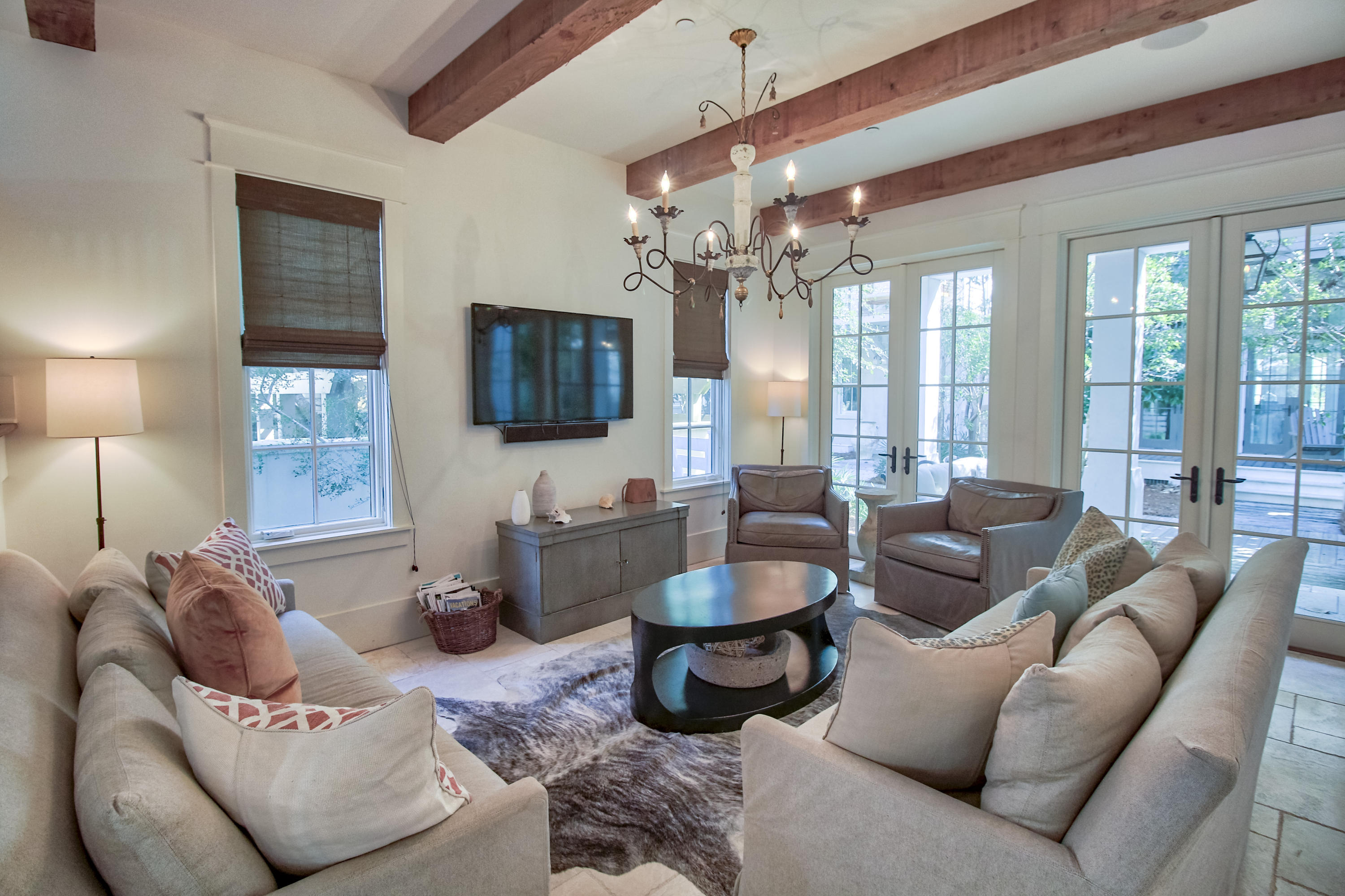This is an incredible opportunity on the Parkside of Rosemary Beach, close to many of the wonderful amenities that the community has to offer. The home's custom kitchen features Poggenpohl cabinetry, a full size Subzero refrigerator, a separate full size Subzero freezer, a 5 burner gas Wolf cooktop and an incredible amount of storage. The open kitchen, living and sitting areas are tastefully decorated and will provide elegant comfort for you and your guests. A large Master suite with a bathroom that is equipped with double vanities, a stand-alone tub and a separate walk-in shower provide the luxuries you would expect in a home of this quality. Spacious guest bedrooms and an upstairs bunk room with built in tv's will be a huge hit for the kids!