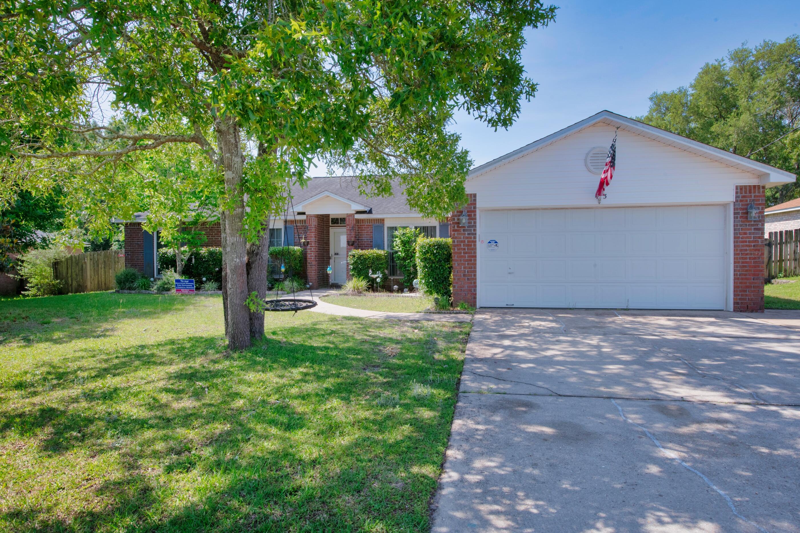 Beautiful 4 bedroom 2 bathroom home located in the heart of Crestview. This home offers a split floor plan with the primary bedroom to the right of home featuring an ensuite bathroom with double sinks, garden tub, separate shower, and walk in closet! The center of the home features a living area, breakfast nook, dining room, large kitchen with island, stainless steel appliances, and granite countertops! Additional bedrooms are to the left of the home. The fenced backyard offers a screened in porch area as well as two sheds. Schedule a showing today!