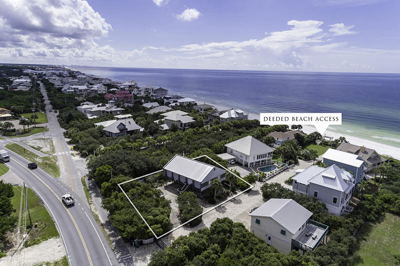 Excellent potential for Lot Split or enjoy a timeless Beach Bungalow South of 30A, 3rd Tier from the beach in Old Seagrove Beach. Located in the highly coveted, private and gated community of Sea Turtle. Home boasts magnificent Gulf views. The rare oversized lot spans over .32 acres and only steps away from its private walkover along deeded beach access. Favorable covenants allow for a large buildable area. No HOA. Time seems to stand still in this charming Old Florida community composed of only seven lots.. Experience what 30A is all about for generations to come. Lot Dimensions 137x102x137x102. All room and lot dimensions to be verified by buyer.