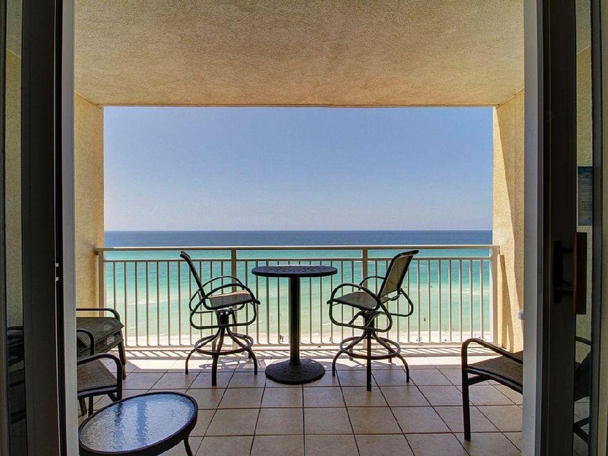 Located in the luxurious Emerald Beach Resort, this 8th floor 2BR/2BA unit has a spectacular view of the Gulf of Mexico and would make a perfect second home or investment property. This unit features a spacious kitchen with granite counter tops, stainless appliances and a wine refrigerator. There are tiled floors in the living, dining, and kitchen, and a bunk area that allows this 2 bedroom to sleep like a 3 bedroom. The large Gulf front master suite allows for lots of sunlight with bay windows and opens to a tiled balcony. The master bath features double vanities, a whirlpool tub, and a separate walk-in shower. Guest bath has an upgraded soaker tub. Other features include 3 flat screen TV's, Wii player, stereo, internet router, and a Nest thermostat.