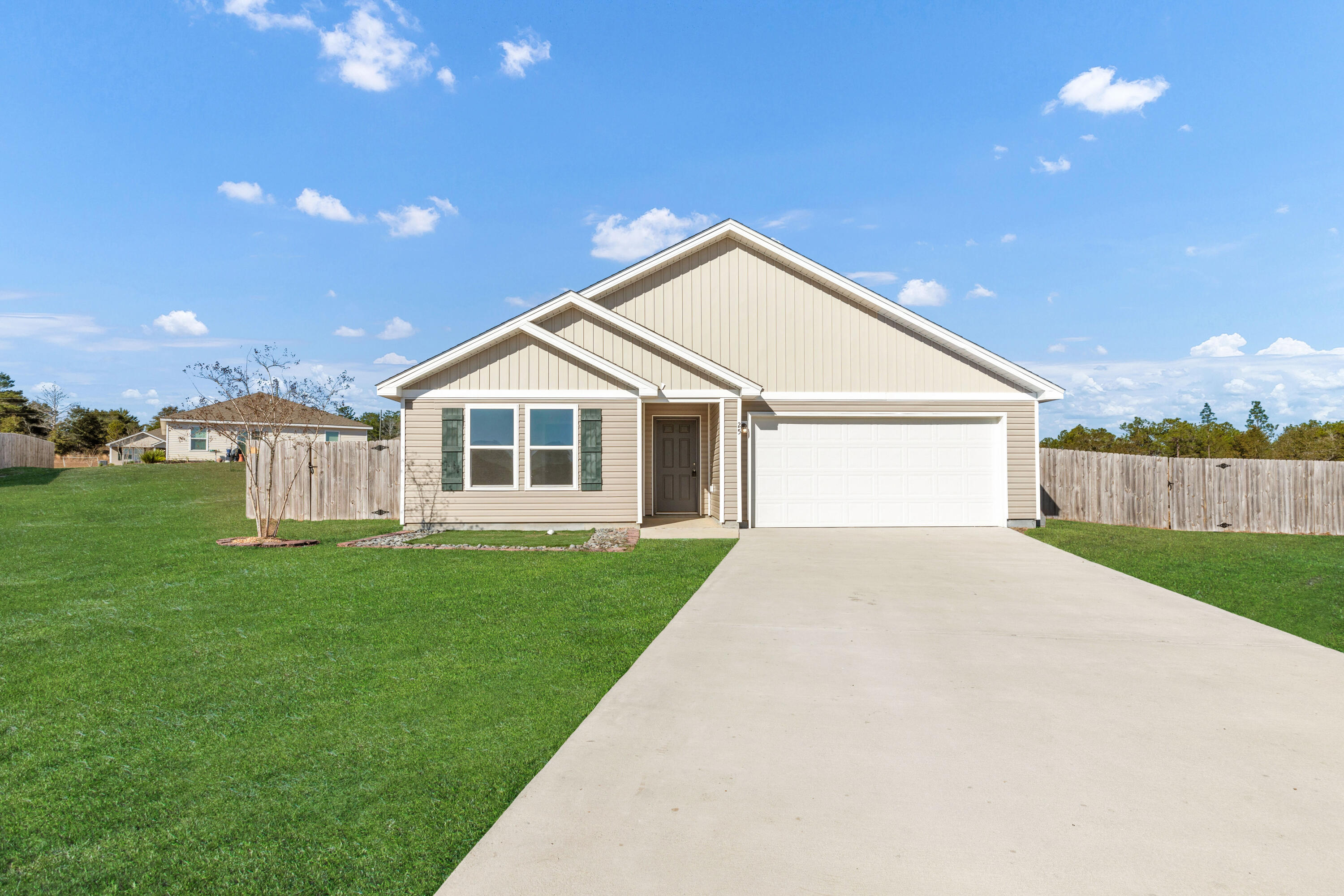 Spacious 4 bedroom 2 bathroom home in the Pinehurst subdivision of Defuniak Springs, Florida! The desirable Radford Plan boasts an open concept split floorplan design that buyers have come to expect. The kitchen features gorgeous cabinets, granite countertops, tile backsplash, breakfast bat, pantry, and stainless-steel appliances (Includes, range with microwave hood, and dishwasher). Additionally, the Master bedroom has a private bath/shower combo  with dual vanity sinks and a walk-in closet. This home also includes three additional  bedrooms and a full bathroom. Enjoy the spacious backyard with privacy fence, a relaxing covered porch, and outdoor firepit area. The front yard offers great curb appeal along with a two car garage with auto opener and large driveway. This home is nearly NEW and FRESHLY PAINTED. This home is nestled on a quiet cul-de-sac for that private feel. Don't let this affordable home slip away. Come and put your personal touch on this blank canvas... Schedule your showing today!