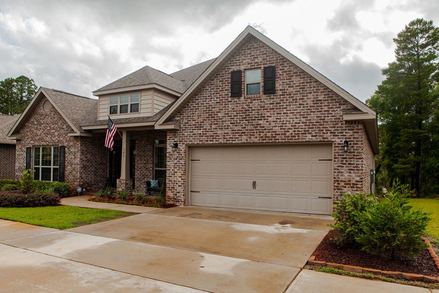 This must-see, well-maintained home is the Briane floor plan with 5 bedrooms plus an office/bedroom, 3 baths & a 12 x 20 AC'd Bonus Rm/playroom/man cave. Beautiful kitchen has upgraded appliance package, bisque cabinetry, stainless appliances,& granite countertops, with a 9 ft island and a pantry. Breakfast nook has custom built Banquette which is negotiable. The stove top is built in with decorative range hood; the wall oven has a MW and convection oven. The large living area is great for entertaining. Easy-care wood tile floors throughout living spaces & baths; bedrooms are carpeted. Large Master suite includes bath w/garden tub & separate shower. Arched doorways, Trey ceilings and crown molding add a touch of elegance to this lovely home. A separate laundry room and...