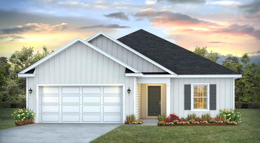 This community is located in Freeport Florida and is central to Hwy 20, Hwy 331, and Interstate 10. The beaches of South Walton are approximately 25 - 30 minutes away and the commute time to Panama City Beach is about 45 minutes via Hwy 20. | The Lismore plan is a 1 story home featuring 3 bedrooms and 2 bathrooms. The open concept floorplan offers Ivory shaker style cabinetry, soft close drawers and granite countertops in the kitchen and bathrooms. Your primary bedroom is located away from the other bedrooms allowing you peace and privacy.