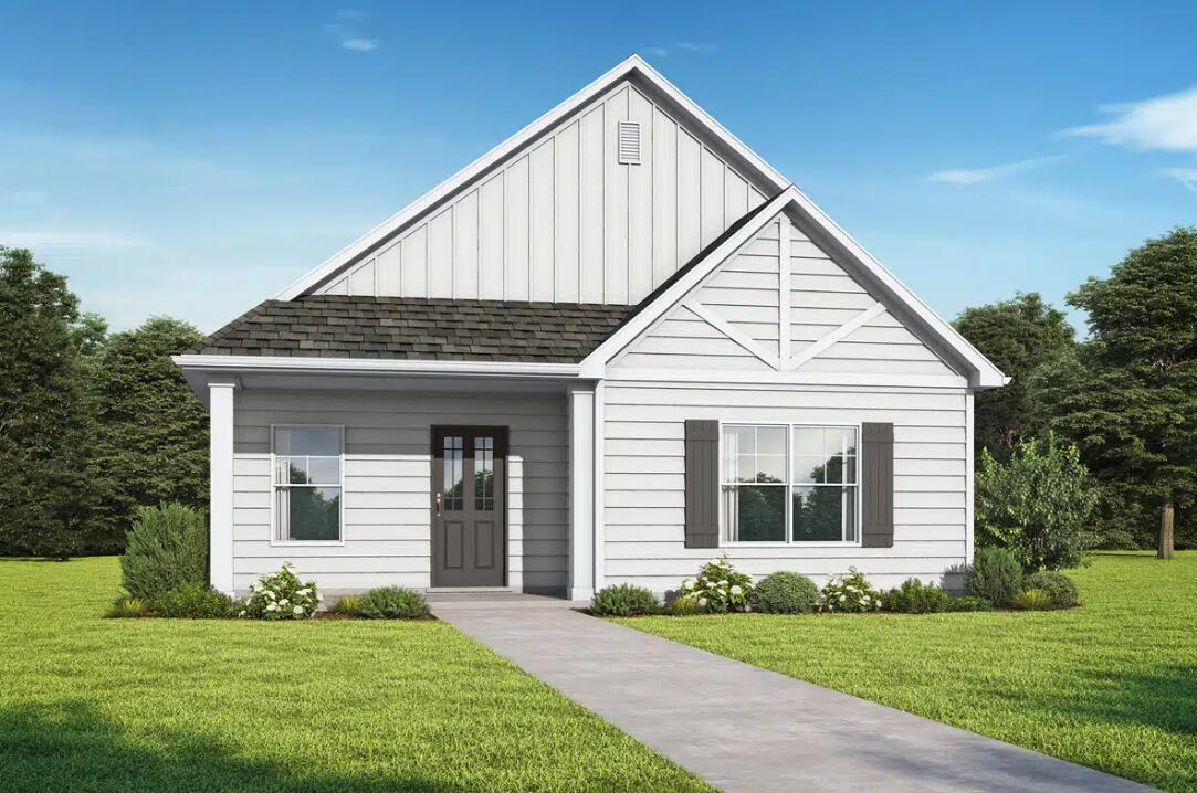 Welcome to The Provence in Owl's Head East! With all the comfort of new construction, you'll love the features and quality this home has to offer. Sit on your covered front porch or relax in private on your back patio. With 3 bedrooms and 2 full bathrooms, you'll love the open kitchen and living room and gorgeous coffered ceilings in your dining area. The primary bedroom has its own walk-in closet, tray ceilings, and quartz countertops on the double vanities in the bathroom. With an open floor plan, LVP in main areas, ample parking, and home warranty, you will love this new home. Owl's Head East has a beautiful park space with walking trails and a gorgeous spring fed lake. Price may not include options and upgrades. Home is to be built. Buyers may choose color packages.