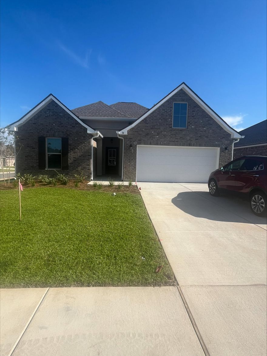 Awesome builder rate plus FREE front gutters. Restrictions apply.Located on a corner lot the LASALLE V B in The Bluffs at Lafayette community offers a 3 bedroom, 2 full bathroom open and split design. Upgrades added (list attached).Special Features: double vanity, garden tub, separate shower, and walk-in closet in master bath, kitchen island, computer desk/niche, covered rear patio, recessed lights, crown molding, custom framed mirrors in bathrooms, undermount sinks, landscaping, architectural 30-year shingles, flood lights, and more!Energy Efficient Features: tankless gas water heater, kitchen appliance package with gas range, vinyl low E windows, and more! Energy Star Partner.