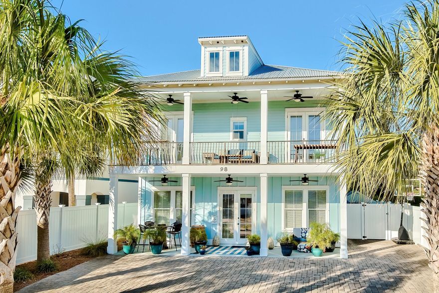 Destined to be a rental powerhouse and projected over $231K in annual rental income in much-desired Crystal Beach, this home is just blocks from snow-white beaches. Never rented and much improved by the current owners, this beautiful, 2016 built, one-owner furnished home is clean-as-a-whistle. With an open floor plan, this house has all the features you need for family time, hosting get-togethers or vacation rentals! The stunning finishes of this SqFt 6 bed/6 bath home included shiplap in a coastal cottage design.The resort-style backyard oasis features a pristine heated pool, hot tub, and hot/cold shower. The custom yard comes complete with a grill master's kitchen, cabana, three fire pits, and four fire towers with an abundance of shade to enjoy.