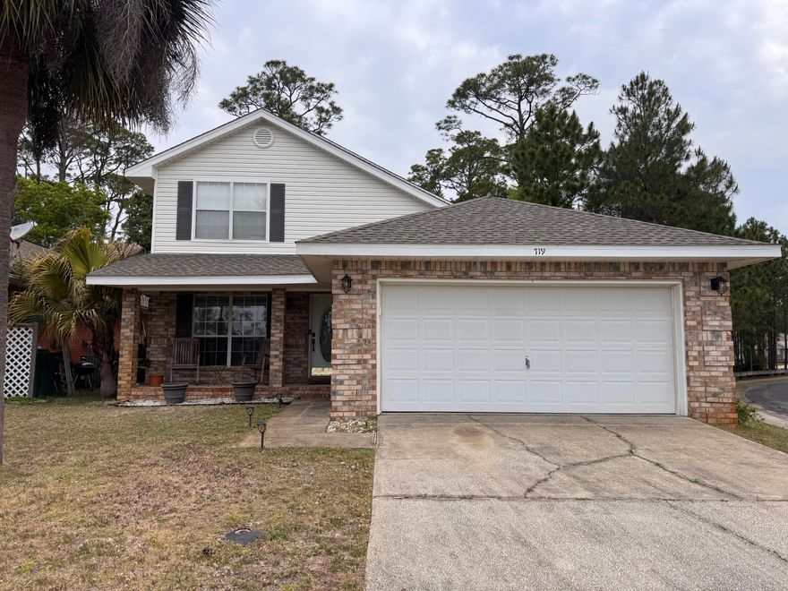 Welcome to corner-lot charm in Marsh Harbor! This bright and inviting two-story home sits right across from the pond and feels like your own private escape. Inside you'll find four generously sized bedrooms (with walk-in closets!) and 2.5 bathrooms. The primary bedroom is conveniently located downstairs, perfect for privacy and ease.The living area is open and airy with vaulted ceilings. The kitchen's a standout - granite countertops, stainless steel appliances, and plenty of space to cook or host. This neighborhood is tucked along the Santa Rosa Sound with deeded water access. There's even a private boardwalk that leads to a peaceful beach area just for neighborhood residents. Launch a paddleboard, watch the dolphins, or just catch the sunset - it's truly something special.

You're only minutes from the beach, shopping, and the military bases, but it feels like a world away in all the best ways!