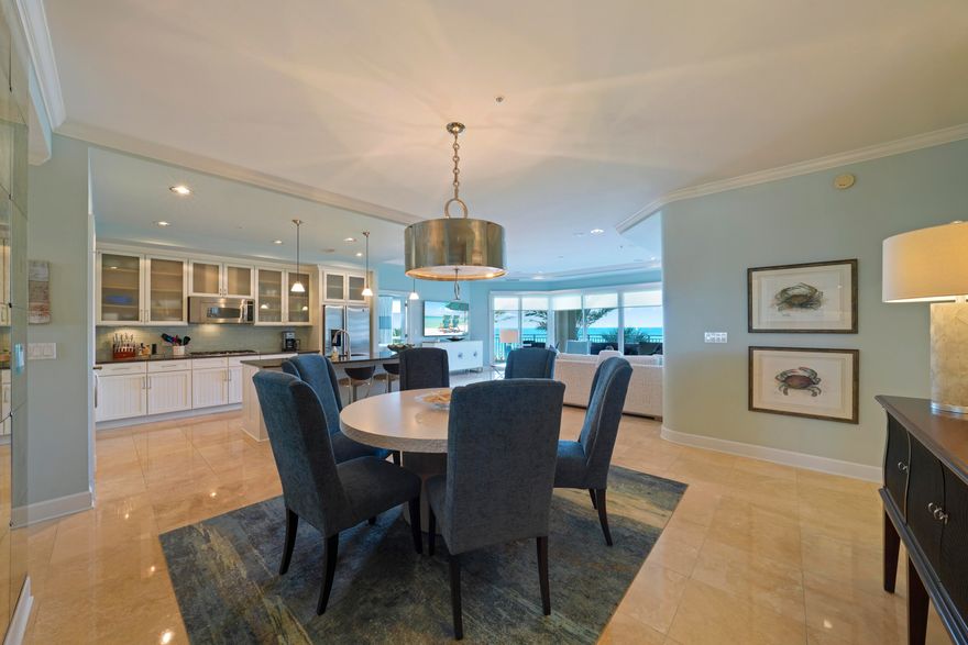 Experience the ultimate beachfront lifestyle in this exquisite, rental restricted, 3 bedroom, 3 bathroom condo in the heart of Miramar Beach. This stunning condo boasts 2,320 sq. ft of living space with breathtaking views of the Gulf of Mexico and offers unparalleled luxury and comfort. This Villa in Grand Dunes is well maintained and perfectly located on the 2nd floor, giving it a 3rd floor elevation and the views are fantastic! It will convey furnished with some exclusions of living room rug and personal items. As you enter the condo, you will be greeted by an open concept living space, which is perfect for entertaining guests. The living area features floor-to-ceiling windows that let in plenty of natural light, and offer panoramic views of the emerald, green waters of the Gulf.  Features of this Villa include: private entry foyer, 9.5 ceilings, 8ft. interior doors leading to the Primary and Gulf front guest, honed, sealed & polished travertine flooring in foyer, living area, kitchen, hallways, and baths, can lighting throughout all living areas, and remote controlled privacy shades in the living and Gulf front room.  This beautiful Villa's HVAC system was replaced in 2019 and the Hot Water Heater was replaced in 2017.
This beautiful Villa also features a gorgeous Chef's kitchen with granite countertops, custom cabinetry with ''soft close'' drawers, subway tile backsplash in the kitchen, premium stainless-steel appliances, "GE Profile" fridge, 5 burner natural gas cooktop, wine cooler, and ice icemaker.  The Primary Suite is a true oasis that offers: "His & Hers" walk-in closets, trayed and coffered ceilings, and a sitting area. The Primary bath offers: dual granite vanities with soft-close drawers, a separate dual head shower, a spa-like jetted soaking tub with travertine surround, and a separate water closet.

Step out onto the balcony and absorb the breathtaking views of the Gulf.  This is an 11' deep Gulf front balcony with over 350 sq. ft of space, a built-in natural gas grill, and all protected by "Hurricane Shutters."

Grand Dunes offers: "Super Quiet Interiors", semi-private elevators leading into the private foyer of your Villa, 24 hour security, gated entry, lush landscaping, 2 levels of gated underground parking for Owners, , private heated pool, Owner's Lounge with Fitness Room, Over-Flow Suites for guests, 200' of deeded beach, a Lagoon Style Gulf Front Grand pool area, lighted waterfall and beach service.

Grand Dunes is the Emerald Coast's Most Desired Rental Restricted Beachfront Development"

Call to schedule your private viewing of this beautiful Villa today!