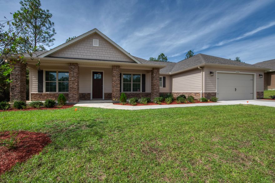 Estimated completion 7/15/2020. The outer appearance of this home exudes a storybook of charm. Enter through the foyer, with beautiful hand-scraped chestnut flooring to showcase the elegance of this home. Enjoy the wood flooring in the foyer, flex room. Kitchen is great for entertaining with a Granite counter tops, breakfast bar, open caf style eat-in area, and opens to the family room. The Master suite offers a gracious walk-in closet, soaking tub, separate shower, & dual spa sinks. Decorative columns, cedar shake siding & stone accent the exterior of the home. Seller to pay $1500 of buyers closing costs with the use of preferred lender. This home does not offer the bonus room. Actual colors may vary . See more for specifications , subject to change without notice Kitchen Cabinets: White, Counter tops: Granite-New River White
Master Bath cabinets: Espresso, Counter tops: Granite- New River White  2 Spa Sinks
Bath 2 : Cabinets Espresso, Counter tops: White on White-Cultured Marble, rectangle integral sink
Exterior Stone: Rubble-Atlanta Brown
Carpet- Costello Twig
Hardwood: Harrison Hickory-foyer, flex/study, kitchen, dining, family, hallways, Master Bedroom and Closet
Tile: 12X24 Vining Gris- baths and utility
Hardware: Brushed Nickel
Front Door: Gel-Stain-Hickory
Interior Walls: Agreeable Grey
Blinds: 2" Faux wood white