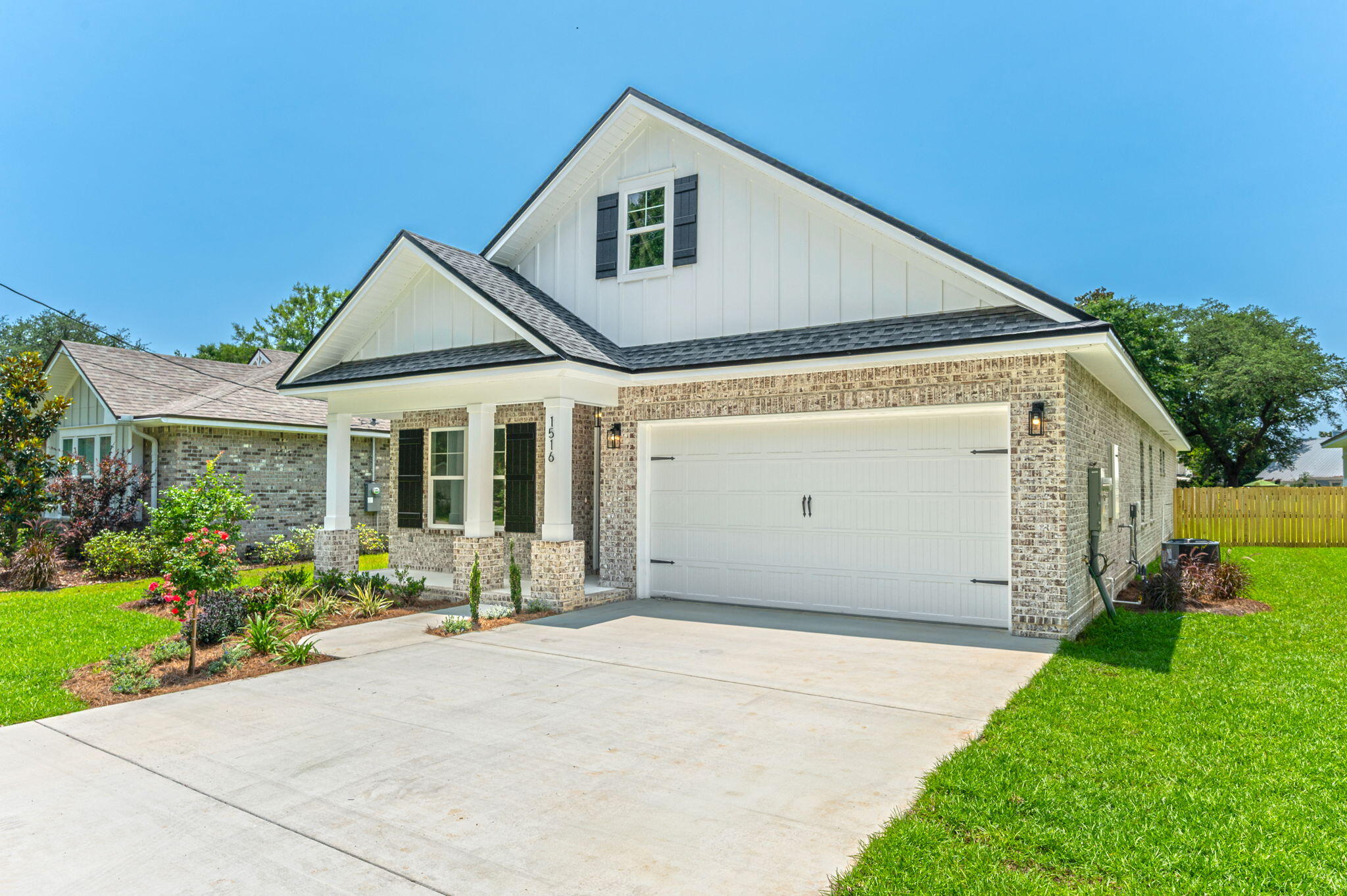 Up to $12,000 in Seller-Paid Closing Costs or Rate Buydown with Acceptable Offer!Discover this exceptional new all-brick home, ideally situated in the heart of Niceville--just minutes from Eglin AFB, top-tier schools, shopping, and the white-sand beaches of the Emerald Coast. Built by a recognized, award-winning builder known for precision and craftsmanship, this custom 4-bedroom, 3-bath residence sits on a spacious 1/4-acre lot, offering both room to grow and future potential, including space for a pool and no HOA fees.Designed for modern living, the home features an open-concept layout and dual primary suites--perfect for multigenerational households, visiting guests, or a flexible in-law arrangement. The massive kitchen serves as the heart of the home with stainless steel appliance