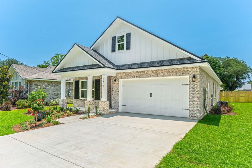 Up to $12,000 in Seller-Paid Closing Costs or Rate Buydown with Acceptable Offer!Discover this exceptional new all-brick home, ideally situated in the heart of Niceville--just minutes from Eglin AFB, top-tier schools, shopping, and the white-sand beaches of the Emerald Coast. Built by a recognized, award-winning builder known for precision and craftsmanship, this custom 4-bedroom, 3-bath residence sits on a spacious 1/4-acre lot, offering both room to grow and future potential, including space for a pool and no HOA fees.Designed for modern living, the home features an open-concept layout and dual primary suites--perfect for multigenerational households, visiting guests, or a flexible in-law arrangement. The massive kitchen serves as the heart of the home with stainless steel appliance