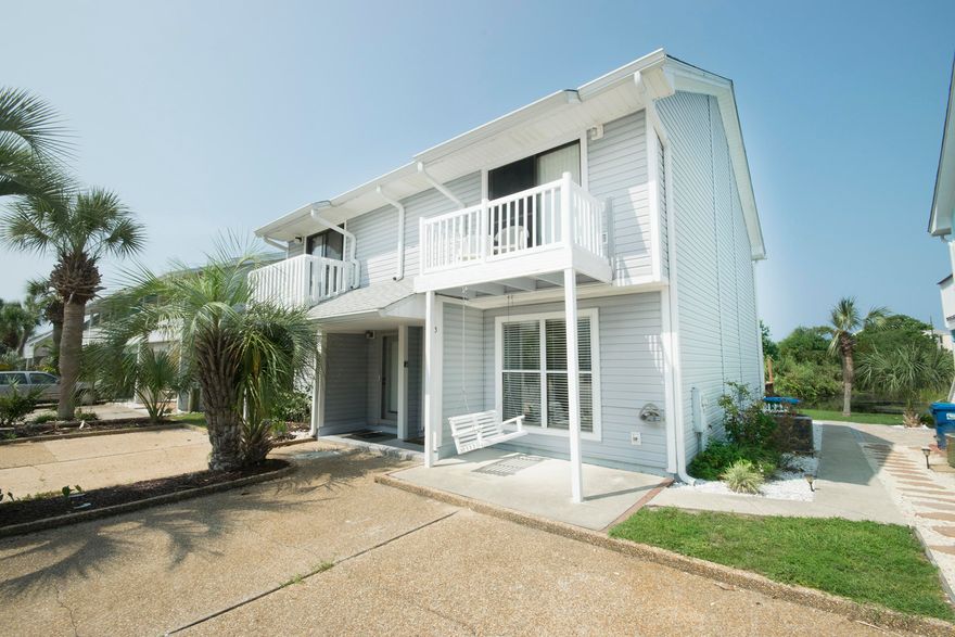 Easy show on the highly sought after unique Villa Chateau. Luxurious townhome steps away from the beautiful beaches of the Gulf of Mexico. Every inch of this townhome has been remolded and is like new. The beach decor provides the atmosphere you are looking for. Unique floor design with plenty of room in the kitchen. The additional room has been turned into a bunk room to sleep 5 comfortably. A huge deck overlooking a pond with a natural spring gives you a pleasant and relaxing scenery with plenty of room for family time while grilling out. Even though it is not currently a vacation rental, everything as seen included to get you started.