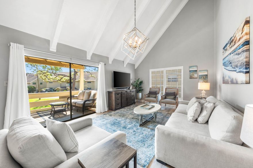 This beautiful condo will check ALL the boxes on your list: 3 bedrooms(check), beachy feel with open floor plan(check), fabulous location within Seascape Resort and directly across from the largest heated pool in the complex(check)! What a great opportunity for full time living or part time living and short term rental. Not only is it across from one of the pools, but it's also near the tennis and pickleball courts, playground, and just a short walk to the golf course & beach parking!  Upgraded granite counter tops, upscale furnishings, washer and dryer and walking distance to that beautiful white sand beach and emerald water makes this the investment you have been searching for. Rental ready or come join us at Seascape and enjoy Coastal Living! Wouldn't you rather be at the beach?