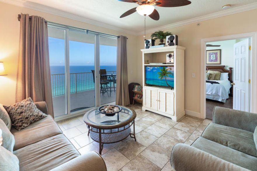 *Your own private assigned under-building parking space! This beach inspired Gulf front 2/2 condo at Emerald Isle is the beach getaway you have always dreamed of! Riveting Gulf views are framed by beautiful interiors, designed with the Gulf of Mexico and sun in mind. Unit will convey fully furnished and rental ready! The gourmet kitchen features granite counters and loads of cabinet space and is fully stocked and rental ready. This condo lives large and is spacious and bright! Master bedroom on the Gulf with access to the balcony through sliding glass doors. Gulf views from master bedroom, living room, dining area, & kitchen! Sunshine and warm gulf breezes abound from HUGE (10X28) BALCONY offering panoramic views as far as you can see to the East and West