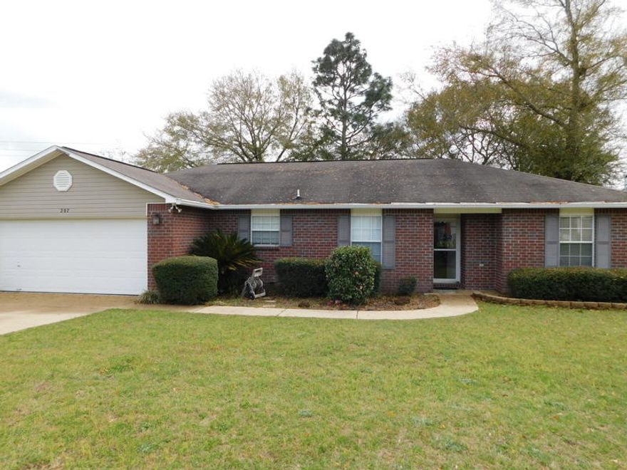 Wonderful home in South Crestview with a brand new roof being installed right now! Three bedrooms in a split bedroom floor plan, a large laundry room, and fresh paint through out the home. There is a dining room at the entry area and a sunny breakfast nook off the kitchen that over looks the back yard. The master bedroom has a nice master bathroom with a double vanity and dressing area. The carpets are in great shape and this a turn key home ready to enjoy. Located on a quiet street south of I-10 this is a rare find at this price and in this location. Come by and take a closer look at this nice home before it is SOLD!