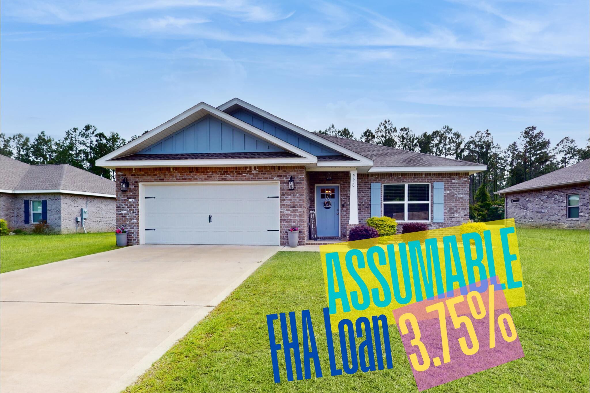 Take a look at this pristine condition brick home with no HOA! **Assumable FHA loan at 3.75% for qualifying buyers!** Enter the wide foyer to 9' ceilings that leads to a spacious living room with recessed lighting & LVP flooring throughout! The kitchen features an island w/pendant lights, gorgeous quartz counters, white shaker style cabinets, single basin sink, stainless appliances & walk-in pantry. You'll find a sizable master bedroom & in the bathroom, there's a tiled walk-in shower, double sinks, separate toilet and walk-in closet! Towards the front of the home is the 4th bedroom that is a 2nd master with private ensuite! Relax on the back covered patio and enjoy a spacious fenced in backyard with playset! Schedule to see this stunning home today!