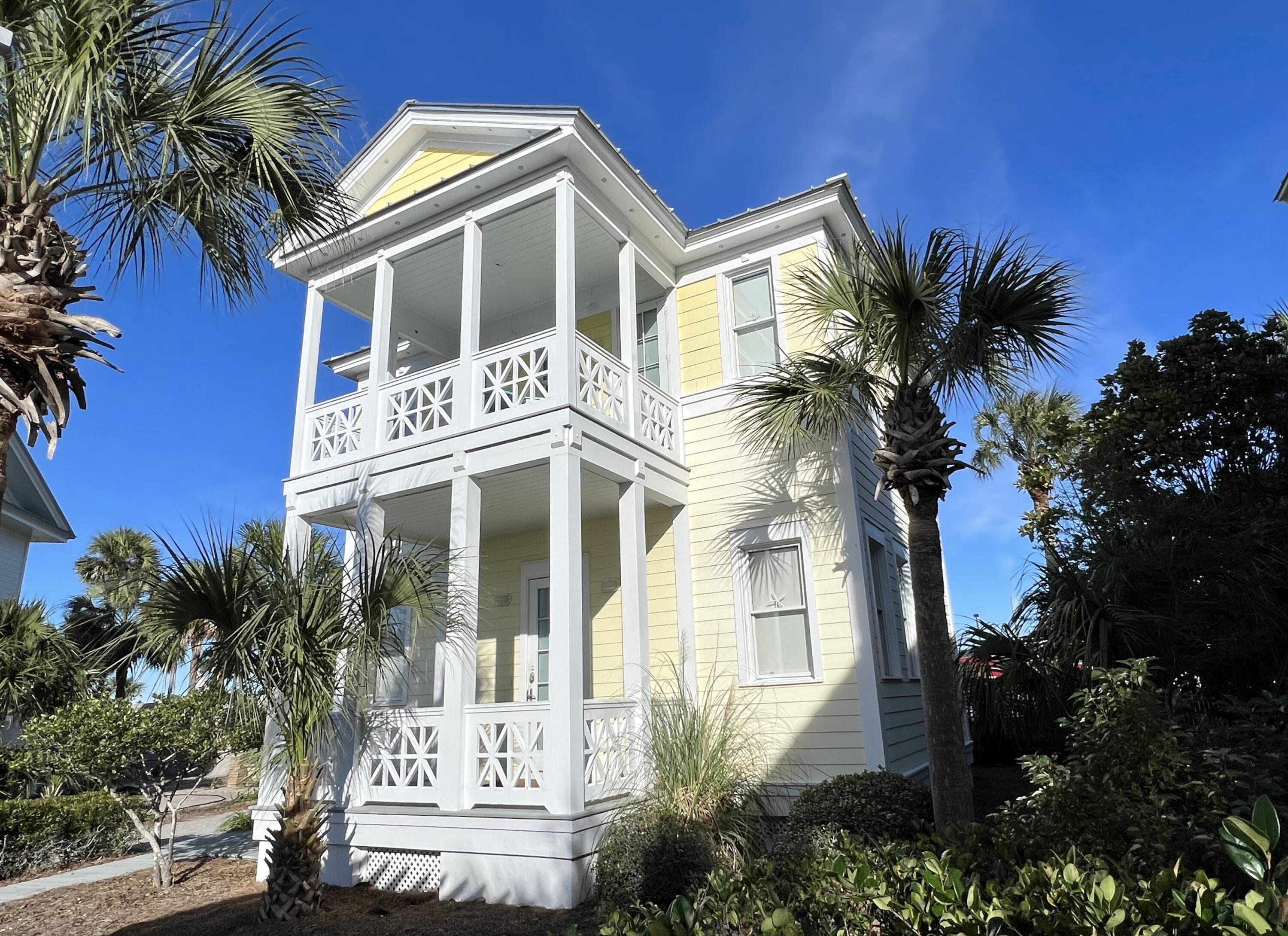 VERY RARE OPPORTUNITY to acquire home inside Carillon Beach for less than $1.5 million. Charming 2 BR, 2 1/2 bath cottage with approved plans to add main home. Presently on the vacation rental market and rents well, although lower than optimum due to blocked out dates by current owner. If you have been trying to establish a homestead in Carillon for investment or a second home/permanent residence, this is the one.(See photos for floor plan of cottage). Heated community pool and beach walkover each less than 45 second walk. Building plans for main home available upon request. Boasting 3900 linear ft. of pristine re-nourished, never-crowded sugary sand beach, Carillon Beach is a quaint, private, strategically situated, secluded gated community offering 3 community pools, (two heated year-round), tennis court, pickle ball courts, children's play area, full court basketball area, meeting house and select shops and dining opportunities. The upscale shopping and restaurants of Rosemary Beach and 30AVENUE are but a 5 minute drive away. Carillon will never experience the heavy traffic associated with certain other high-end areas due to its being gated and buffered on the west by Lake Powell and the state park, allowing you to enjoy proximity to all of the many benefits of 30A with none of the burdens. Unlike several communities to the west, golf carts are permitted in Carillon. Offered for sale furnished, ''AS-IS.'' All lot, home, room dimensions are approximate and should be independently verified.