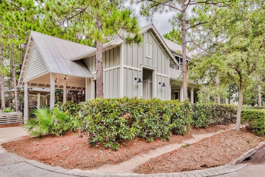 Don't miss this rare opportunity to own a beautiful 4BR Watercolor beach cottage on a gorgeous landscaped corner lot close to Camp Watercolor in one of the most desirable areas in the community. This charming beach cottage has beautiful hard wood floors with 12-14ft ceilings. The first floor has its own master bedroom with shower and separate tub. Also on the first level is the main living area which has an open floor plan with a powder room in the hallway. The first level living space includes a wood burning fireplace, dining and kitchen area and a comfortable living room. The kitchen has all the superior brands including Sub Zero, Wolf and Asko.