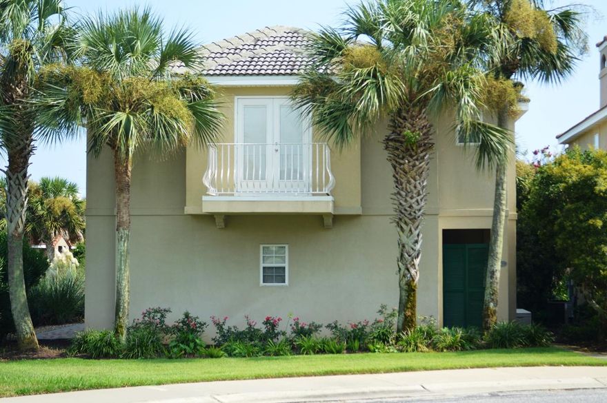 Lush Landscaping welcomes you to this beautiful Mediterranean style home with 3 spacious bedrooms, 1 half and 2 full baths. High ceilings, 2 living areas - one on each floor - and it's conveniently situated right across the street from the community pool! Tuscany is a gated community centrally located to all that Destin has to offer - shopping, dining, entertainment and of course, the beach! Perfect as a full time residence, 2nd home or investment property. Buyer to verify all dimensions and property information