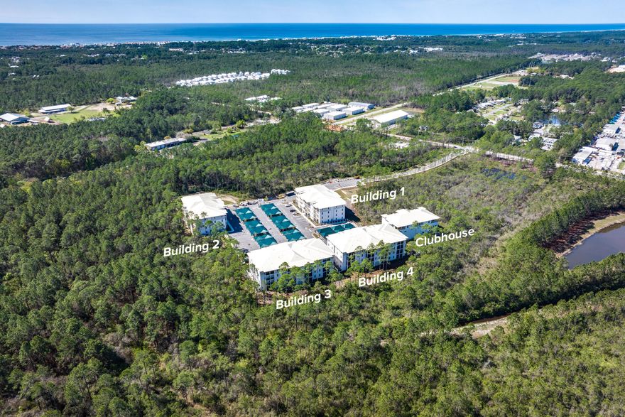 Special LOW INTEREST RATE FINANCING now available!! 12 month rental income guarantee with Fall contract! New Daily Beach Shuttle and state-of-the-art fitness center!!Pinewood 30A, a brand new South Walton community, offering the perfect combination of luxury and convenience. Tucked away amongst the beautiful Point Washington State Forest and just a short bike ride to white sand beaches. This 2 bed, 2 bath condominium is the ultimate getaway into the 30A lifestyle. Luxury features include quartz countertops, stainless GE energy star appliances, luxury vinyl + tile flooring, large walk-in closets with custom wood shelving, 9' ceilings, 8' solid core doors, private covered porches + more!