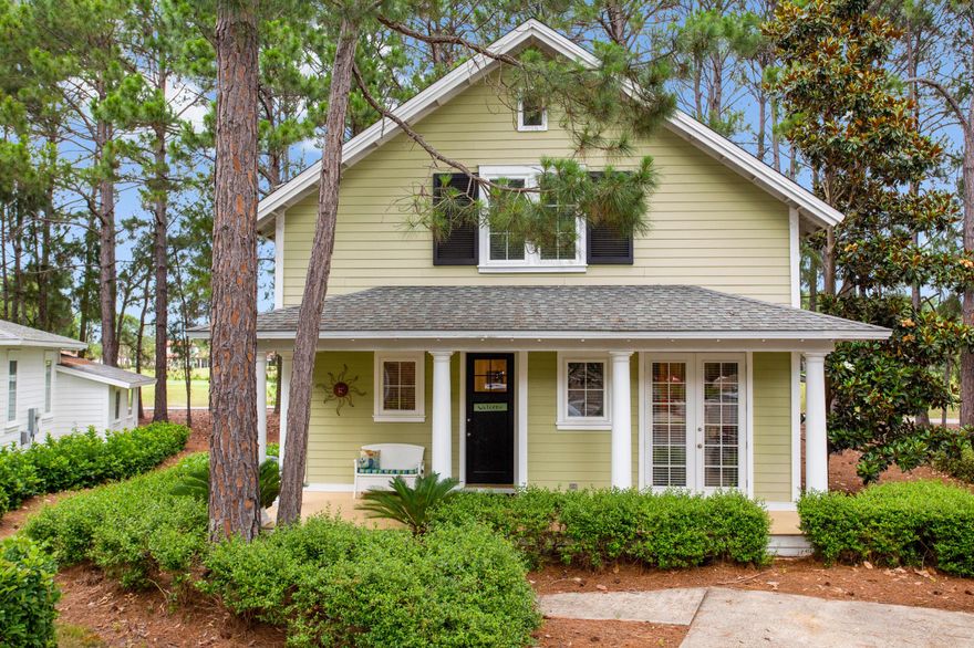 This quintessential Florida cottage is located in the sought after neighborhood of Laurel Grove nestled amongst the shade trees and the 3rd fairway of the Raven Golf Course. This charming cottage features a tiled first floor living and dining areas, a fully equipped kitchen with stainless steel appliances, granite counter tops, breakfast bar, powder room, owners closet, and most importantly a master bedroom with French doors to the front porch and an en suite bathroom with double vanity, granite counter top, and frameless walk-in shower. On the second floor you will find three guest bedrooms with two full baths and massive closets for maximized storage. Enjoy relaxing and entertaining on either of the covered porches in front and back of the home.