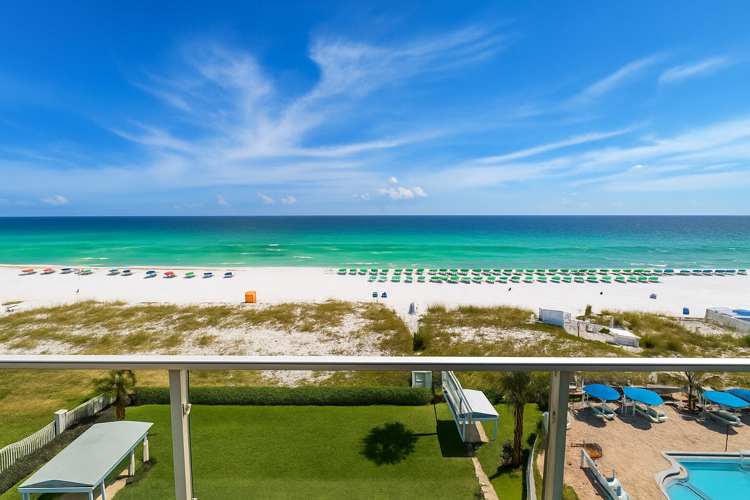 Perfectly positioned & centrally located in the heart of Destin directly on a private stretch of the iconic white sand beaches and emerald-green waters of the Gulf of America. This furnished 2 bedroom, 2 bath, 6th floor gem offers breathtaking, unobstructed beachfront views. Sterling Sands is a premier mid-rise condominium resort designed for those who want the best of both relaxation and recreation. The resort's amenities include a seasonally heated beachside pool, bubbling hot tub, expansive sun deck, fitness center, and a covered picnic area with bbq grills. Sterling Sands puts you at the center of everything the area has to offer. This is classic Destin, the perfect choice for your own personal luxurious coastal retreat or high-demand vacation rental investment on the Emerald Coast.