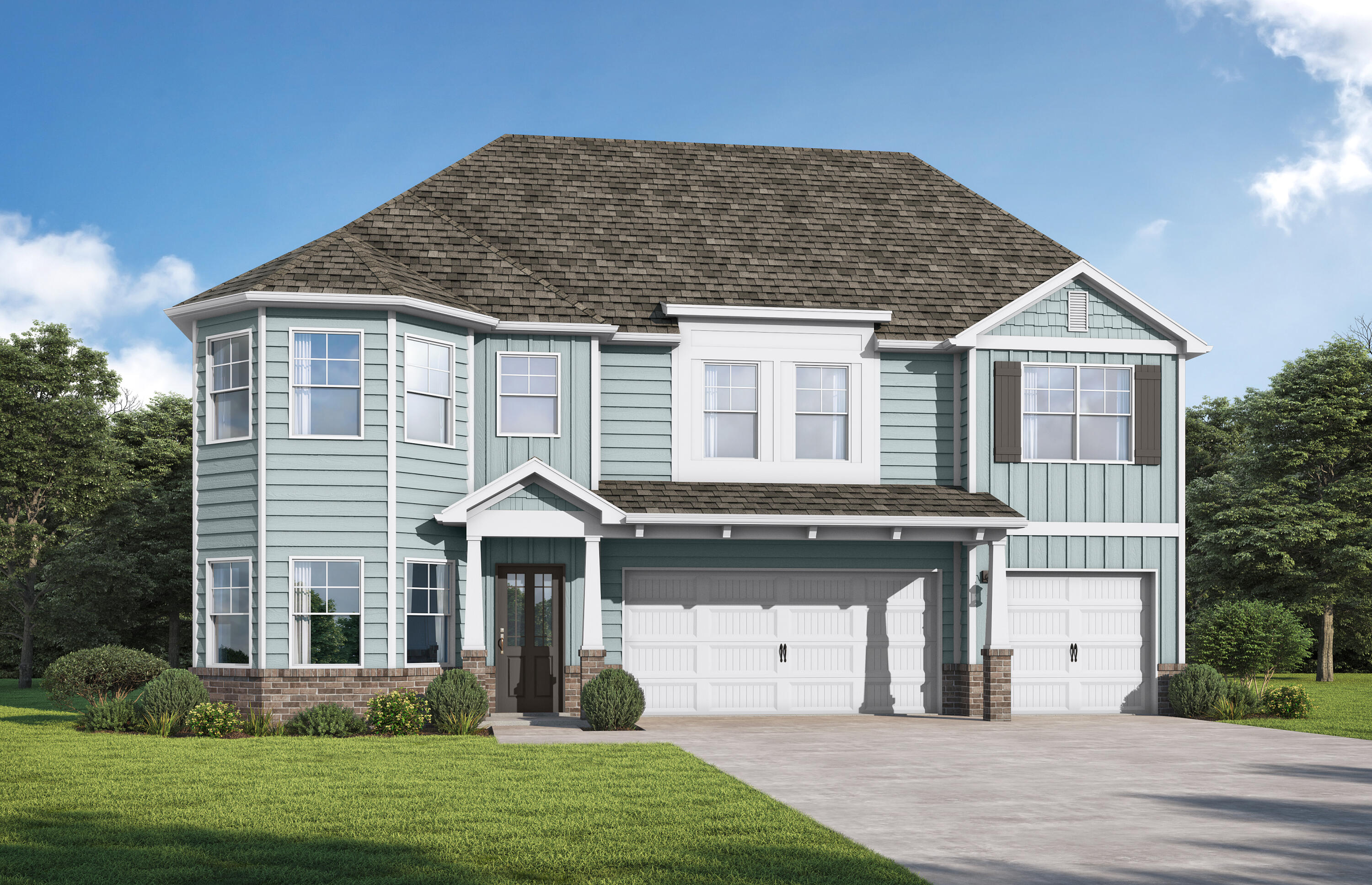 Welcome to The Laurel. From the beautiful exterior with bay windows, enter the 2 story foyer. The dining room w/coffered ceiling opens conveniently to the eat in kitchen & flows seamlessly into the dramatic 2 story family room w/fireplace. Enjoy all the natural light cascading inside from the multitude of windows across the back of your home. As you make your way upstairs you experience the spaciousness of the home design. The primary suite has a separate sitting area featuring bay windows & the perfect bathroom to relax & rejuvenate. The 2nd floor has 3 additional bedrooms, 2 full baths & a loft. One more bedroom & bath downstairs. Covered porch, 3 car garage. Brand new floor plan! Gorgeous resort-style amenities include a pool with a NEW pool area almost completed, pickleball