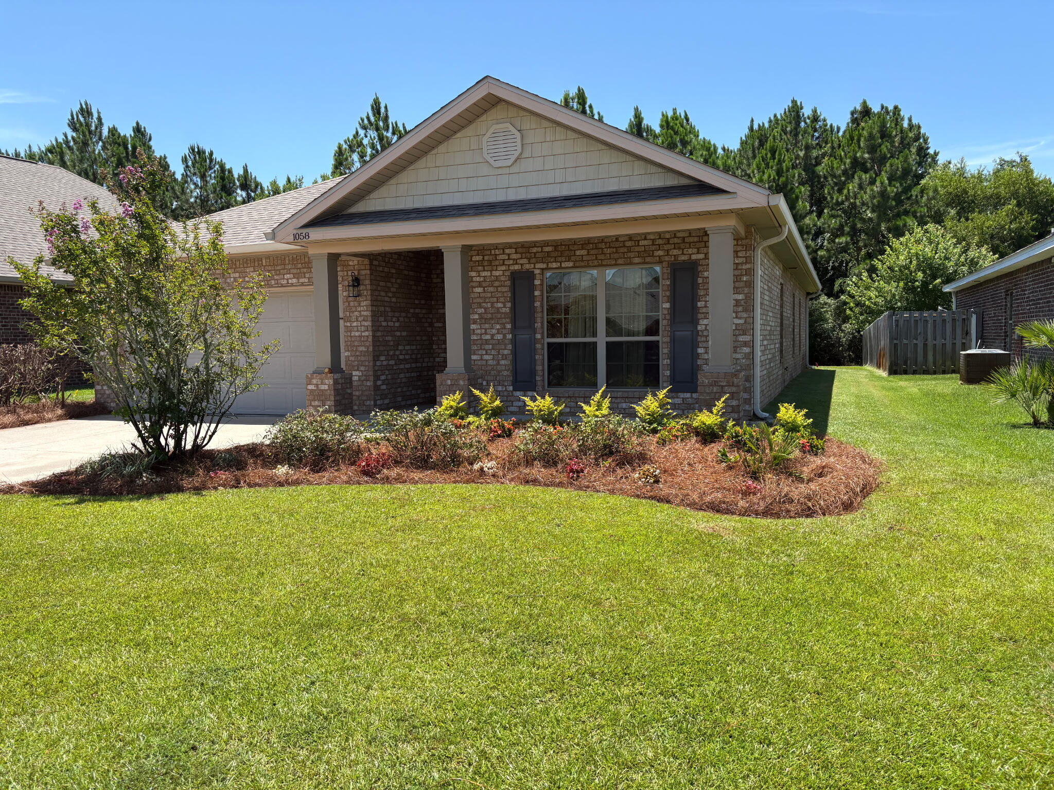 This family friendly home is within walking distance to the wonderful pool and clubhouse that is exclusive to the community. The beaches and bay are a short car ride away and this home is very close to the front entrance to the expansive neighborhood. Take long walks enjoying multiple ponds in the community and walking bridge to access all the many acres of natural beauty and serenity.The Mesa C design has 3 bedrooms and 2 full baths with open floor plan. The office can be an optional 4th bedroom. 2 car garage, covered porch in front and back , and Fabric Shield Hurricane Protection. Located adjacent to Sandestin, close to beaches, restaurants, golf, shopping and hospital. Live your best life on the edge of all the exciting things the area offers, but come home to seclusion