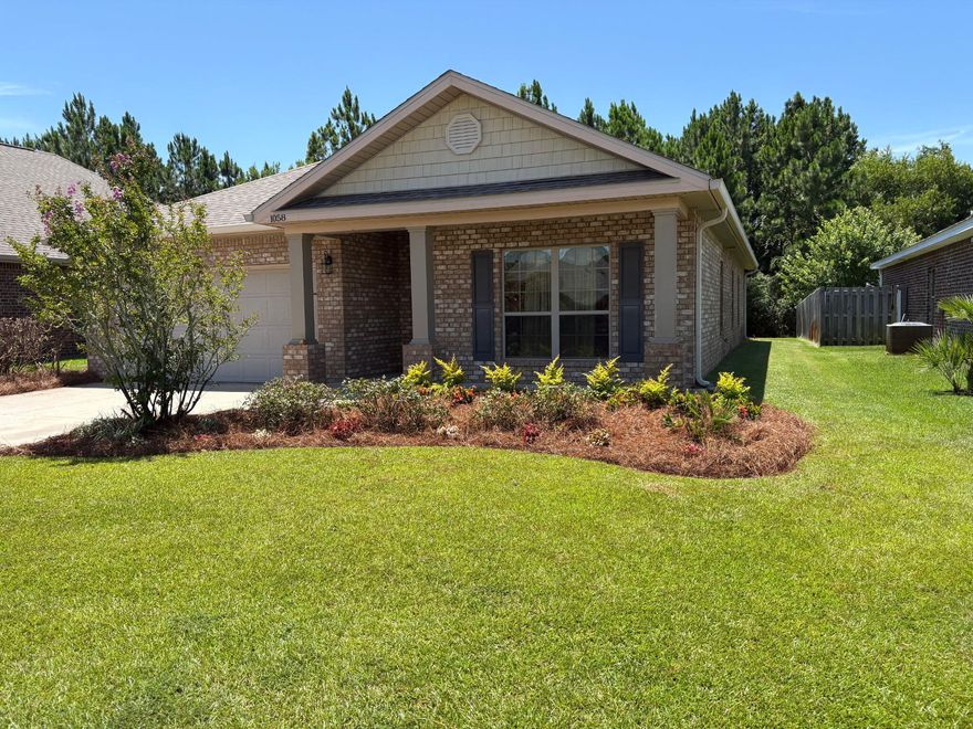 This family friendly home is within walking distance to the wonderful pool and clubhouse that is exclusive to the community. The beaches and bay are a short car ride away and this home is very close to the front entrance to the expansive neighborhood. Take long walks enjoying multiple ponds in the community and walking bridge to access all the many acres of natural beauty and serenity.The Mesa C design has 3 bedrooms and 2 full baths with open floor plan. The office can be an optional 4th bedroom. 2 car garage, covered porch in front and back , and Fabric Shield Hurricane Protection. Located adjacent to Sandestin, close to beaches, restaurants, golf, shopping and hospital.  Live your best life on the edge of all the exciting things the area  offers, but come home to seclusion
