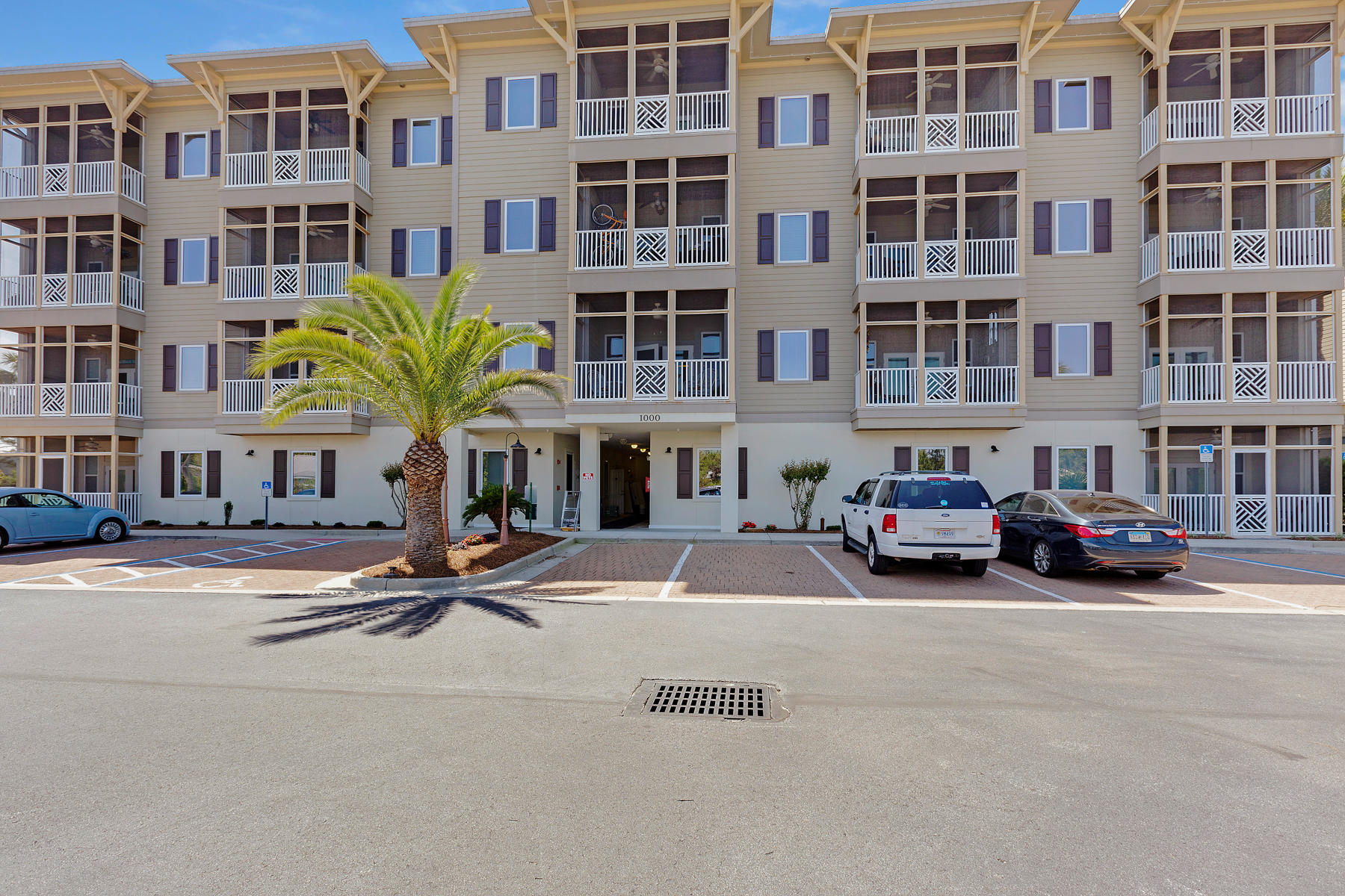 Professionally decorated 3BR/2BA unit in great 30A location! This unit is being sold fully furnished. The unit is in excellent condition and has never been rented but would make a great rental. The location within Seagrove Highlands is ideal - this corner unit with extra windows faces the green space rather than the parking lot. The unit features travertine flooring & crown molding in living spaces. Beautiful kitchen with granite countertops, black appliances, custom cabinetry and an island. Spacious master bath with double vanity, travertine flooring, His & Hers walk in closets and separate shower/tub. Split floor plan provides privacy for guests.