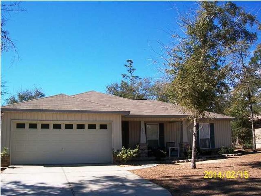 Convenient, family friendly neighborhood with newer homes with a mandatory HOA to maintain the luxurious appeal. Sidewalks and covenants make this a safe, attractive neighborhood. The open concept with pass through from kitchen into living area and openness into the dining area make it a comfortable, spacious and airy home. Room to stretch out - the master bedroom allows for king sized furniture and the master bath has room for his and her ''stuff''. The toilet is in it's separate space for extra privacy. The two spare bedrooms are large, clean and allow for guests or children. Laundry facilities are inside hidden behind folding doors. From the living room, the French doors open onto a covered back patio that has wooden railing so it allows for extra play space or entertaining.