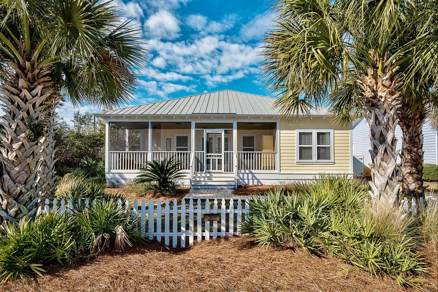 The Beach Bungalow fondly named Mellow Yellow, is just steps away from two beach accesses. Enjoy this one story home with newly updated kitchen and furniture. Open architecture, high ceilings and clean lines create a warm and welcoming atmosphere, supplemented by a fireplace and light filled rooms. Gulf Mist subdivision of 14 homes on a quiet cul-de-sac, boasts a friendly, well managed association that maintains the generously sized community pool and landscaping. This home has a partially fenced yard, loyal rental guests, a storage facility for beach toys, and a carport.