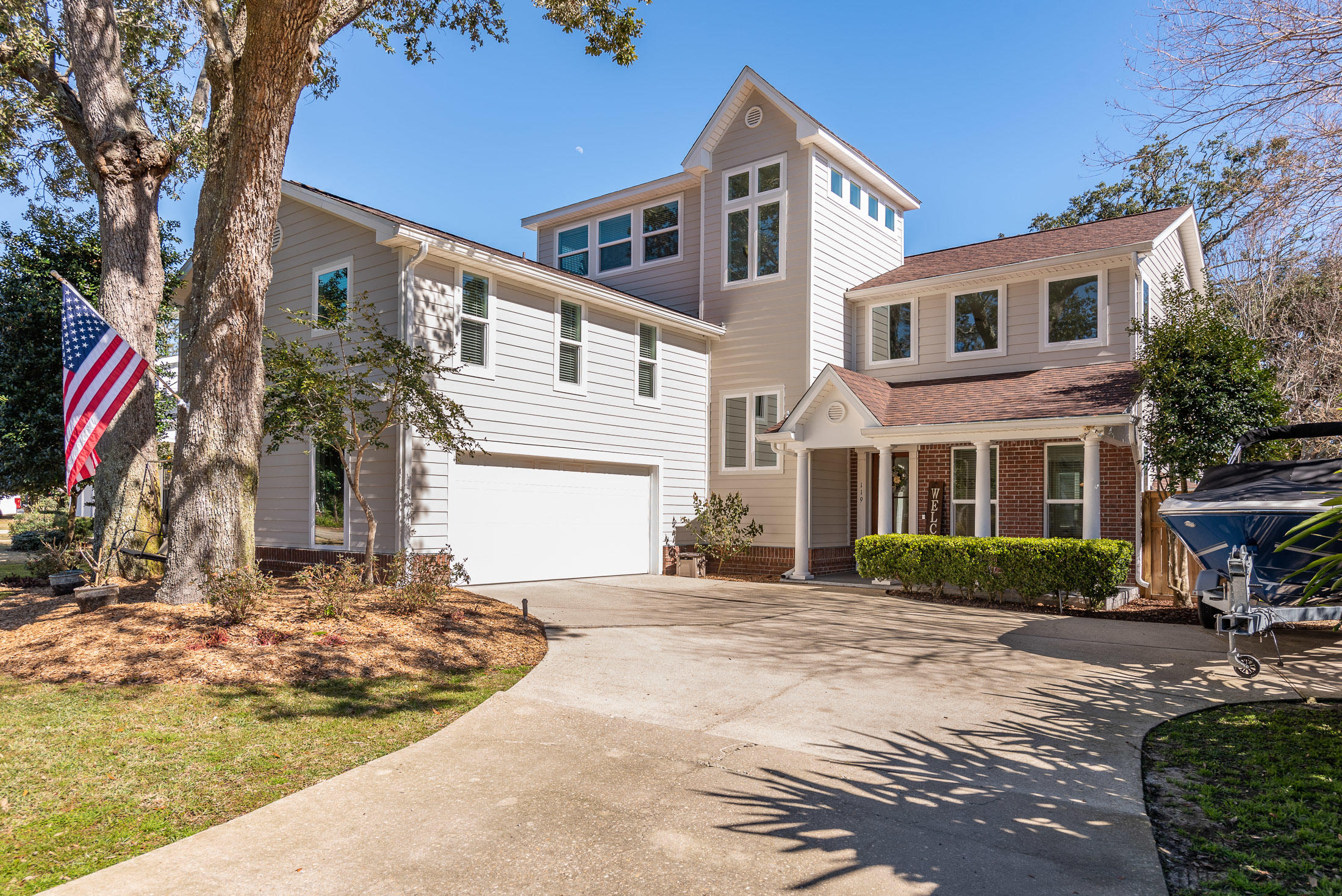 Welcome home to a beautiful residence positioned in a tree-lined neighborhood inside of the heart of Gulf Breeze Proper. This prominent part of Gulf Breeze is heavily sought after because of its placement near local shopping, recreation parks, and Pensacola Beach. Highpoint Dr. is extremely walk-friendly street and has a park that is perfect for children of all ages to play.This home will bring you to a standstill.The expansive driveway and front pavers provide ample room for entertaining guest.  The vibrantly green lawn has a swing just outside of the two-car garage, that is a great place to read a book or spend time with loved ones. The exterior of the home has all brand-new hardy board siding, new windows that are impact rated, and a roof that is less than two years old.