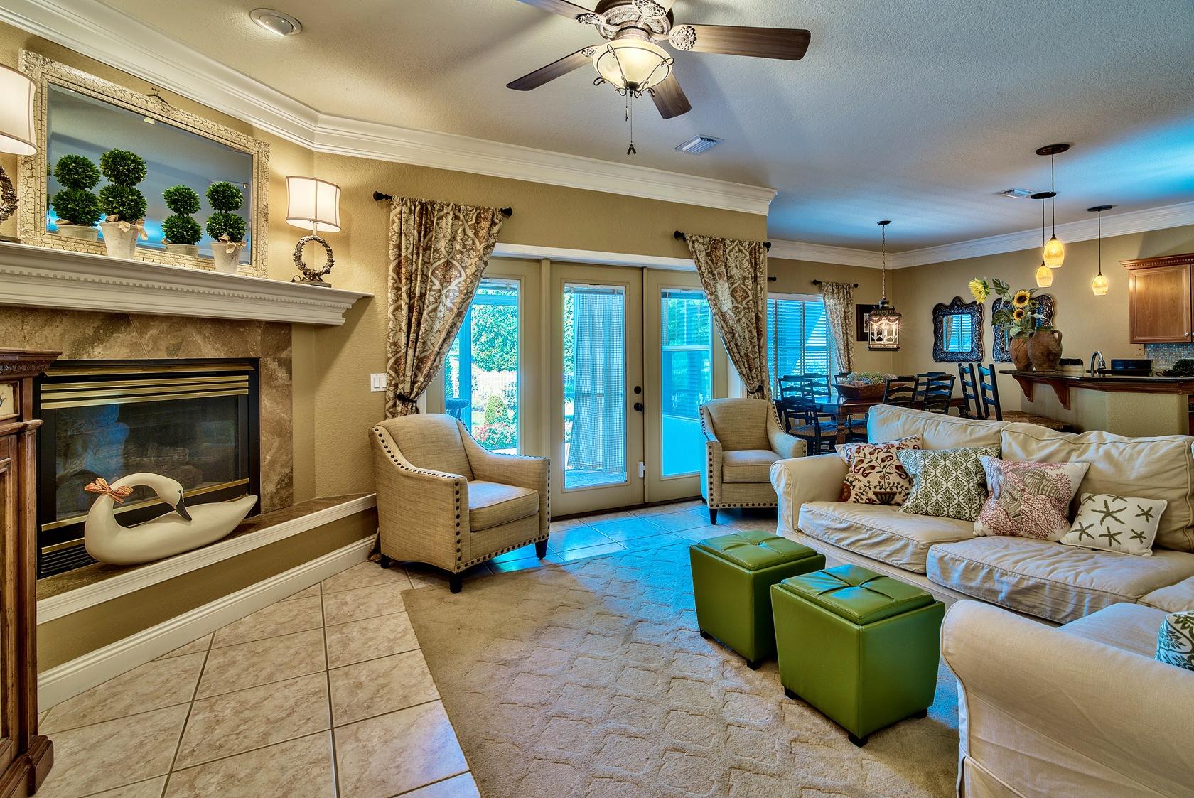 Taking Backup offers!!!! Regatta Bay Golf Course and is located in the gated community of Calusa Bay near the Sandy White Beaches and Crystalline Green Waters of the Emerald Coast. The owners attention to detail throughout can be seen with the many upgrades the home offers. The kitchen boast wood cabinetry, granite counter tops, a hand cut Italian back splash, stainless Steel Bosch appliances and a GE Monogram refrigerator. The kitchen is open to the dining and living areas which are great for entertaining. There's a tiled screened-in porch and a beautiful fenced backyard that has been professionally landscaped. This property is near great shopping and dining. For the golfing enthusiast, the area has many public golf courses. A 1 year Home Warranty. Buyer to verify all dimensions.