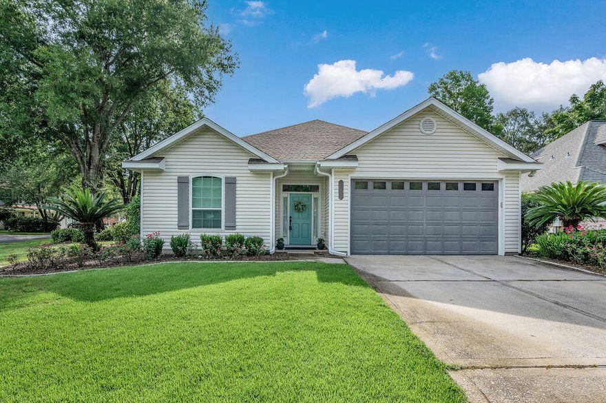 This is such a charming home on a corner lot in the private community of Hidden Lakes. This home enjoys tall ceilings, an open floor plan, vinyl flooring and a renovated kitchen! This well-lit home has a wonderful foyer and just off the foyer you will find the two additional bedrooms. These bedrooms are of great size and share an updated hall bathroom.The large living room features a gas fireplace and sliding doors to the back yard, and overlooks the kitchen which features white cabinets, granite counters, stainless appliances and private entrance to the garage.The master bedroom is tucked away on the back side of the home, its windows face the back of the home and enjoys an oversized with a 11x6  walk-in closet. You will love the updated master bathroom ensuite with soaking tub, walk-in shower and updated vanity.

The home has been painted a neutral color and has been very well maintained. 

HVAC 2017 
