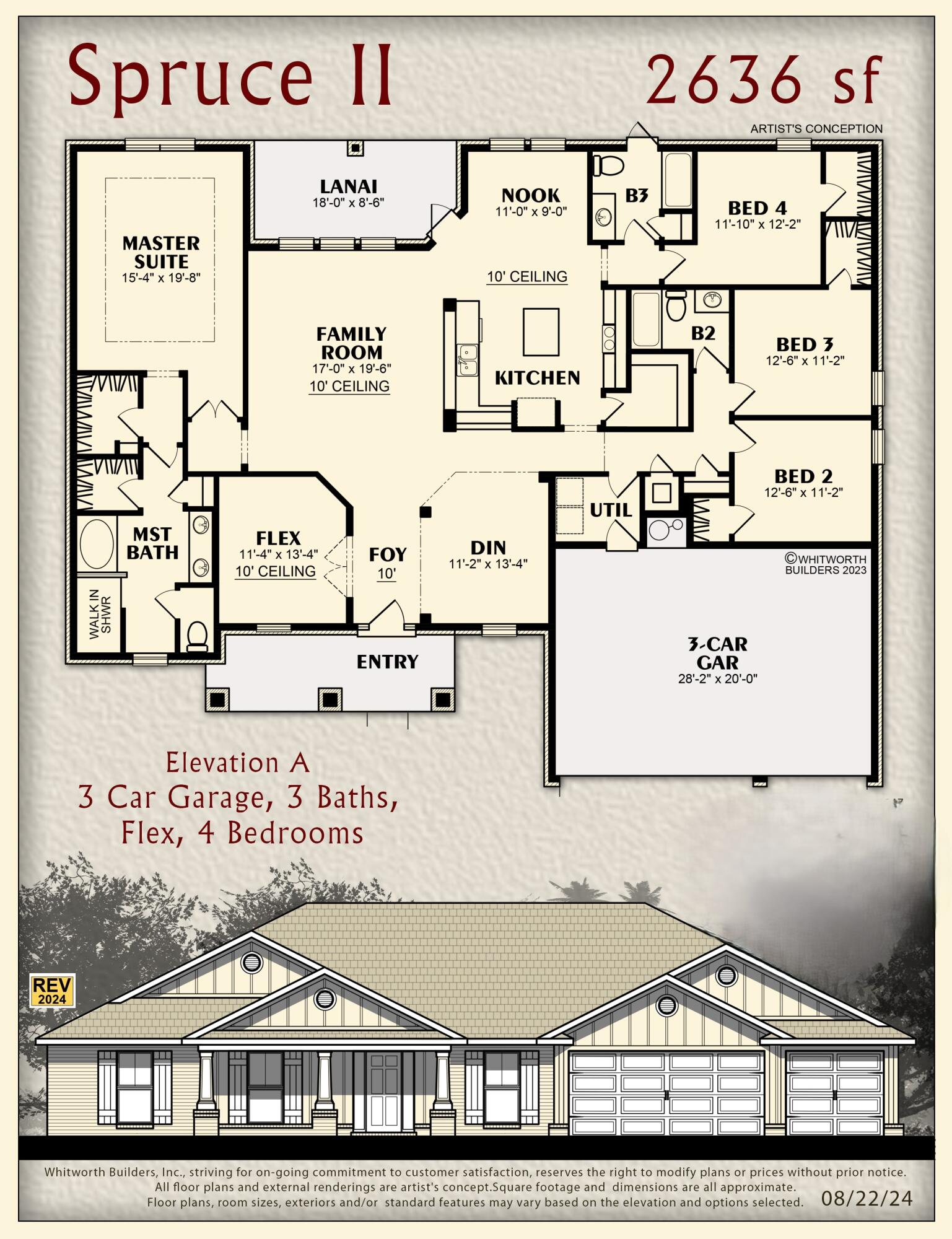 Builder Incentive $20K Your Way & the choice of REFRIGERATOR or BLINDS (certain restrictions apply). Expected Completion October 15, 2025 *Split Bedroom Plan, 3-CAR GARAGE,*10-Ft Ceilings in Main Areas *Click'n'Lock Laminate Wood Plank in All Living Areas *Tile Floor & Granite Countertops in All Baths *Kitchen features Granite Countertops, Large Island & Stainless Steel Appliances *Main Bath: Signature Zero-Entry All-Tile Walk-in Shower w/2 Shower Heads, Separate Soaking Tub, Double Vanity & 2 Walk-in Closets *Ceiling Fans in Main Areas & All Bedrooms *Covered Rear Lanai *Irrigation System *Builder Warranty & Structural Warranty *2x6 Exterior Construction