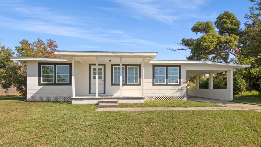 Charming Renovated Home on a Sprawling 1/2 Acre Lot, Moments Away from Tyndall AFBNestled on a generous half-acre lot, this meticulously renovated home effortlessly combines vintage charm with modern elegance. Every inch of this residence has been thoughtfully reimagined, bringing together timeless design and contemporary comfort in perfect harmony.Upon stepping inside, you are greeted by an atmosphere of warmth and sophistication. Home has Vinyl Plank Flooring Throughout, A Spacious living room, ideal for entertaining friends and family.The heart of this home is the brand-new chef's kitchen, Featuring Stainless Steel appliances, Butcher Block countertops, and ample storage, this kitchen is a haven for food enthusiasts.