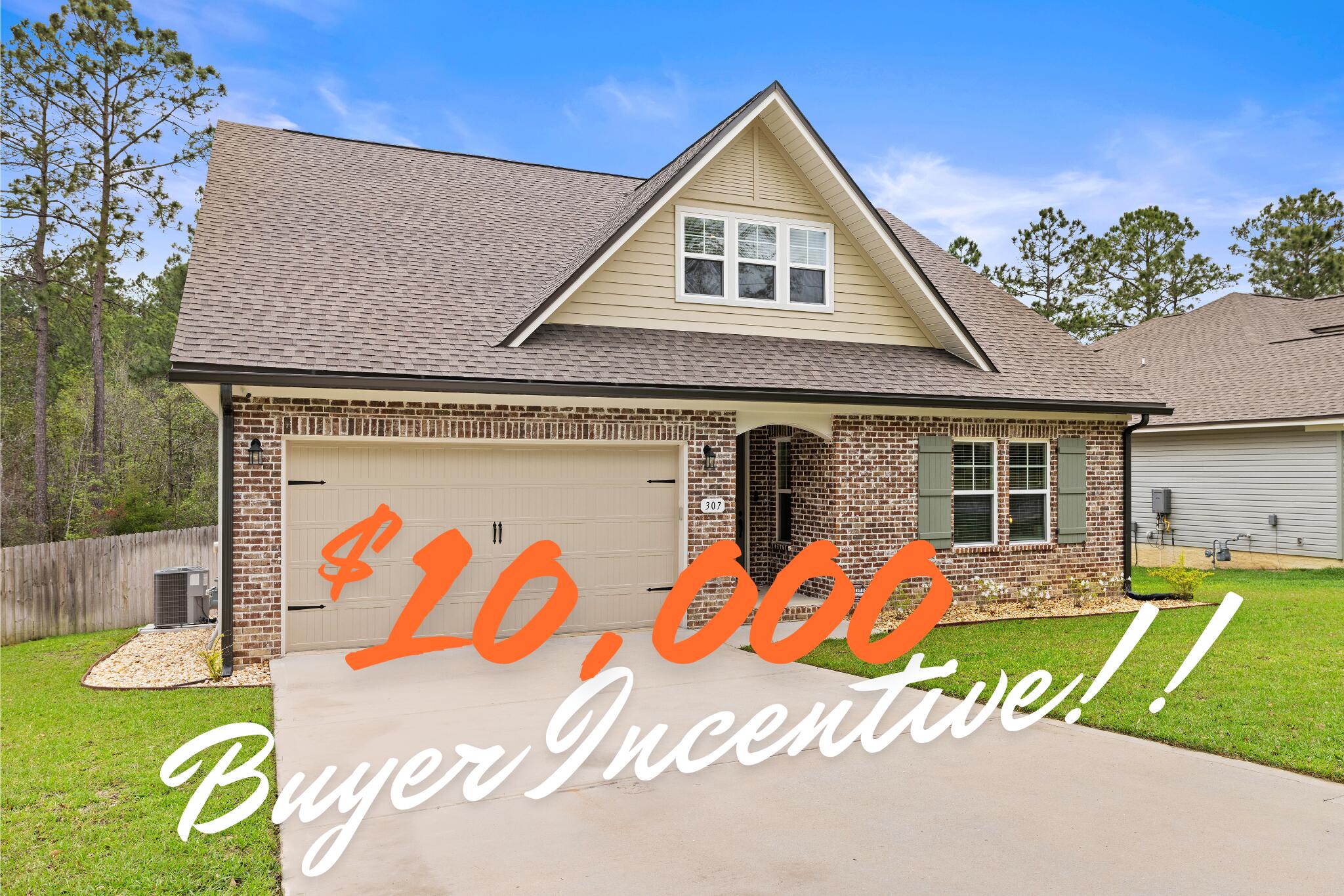REDUCED PRICE, a VA Assumable loan, AND $10,000 buyer credit to use toward closing costs, reducing your interest rate, or use as needed! What more could you ask for?! Don't miss an opportunity to save big on this exceptional 4 bed, 3 bath home! Featuring an ideal layout, an unparalleled level of quality, convenient location, and multiple money saving options, this home is a must see! The spacious kitchen is top notch with beautiful granite counters, stainless steel appliances, a gas stove, & a large island that provides a seamless flow into the bright dining and living spaces. The first floor features a generous sized bedroom (or office) with full bath as well as the large primary bedroom with trey ceilings and an en-suite bath boasting double vanities, tiled shower, soaking tub, and walk-in closet. Upstairs, enjoy your favorite movie or TV show in the media room featuring vaulted ceilings, a full bath, and 2 more generously sized bedrooms. Take advantage of the ASSUMABLE VA loan to save each month on your mortgage payments while also saving money on insurance costs thanks to a whole home alarm system. Enjoy peace of mind knowing your newer home is built to the highest quality standards, still has a structural warranty, and an active pest control bond on the property. Located South of 1-10 with easy access into and out of the neighborhood, this home in the quaint community of Walsh Glen Estates allows you to jet off to work or to all that the growing city of Crestivew has to offer with little hassle!
