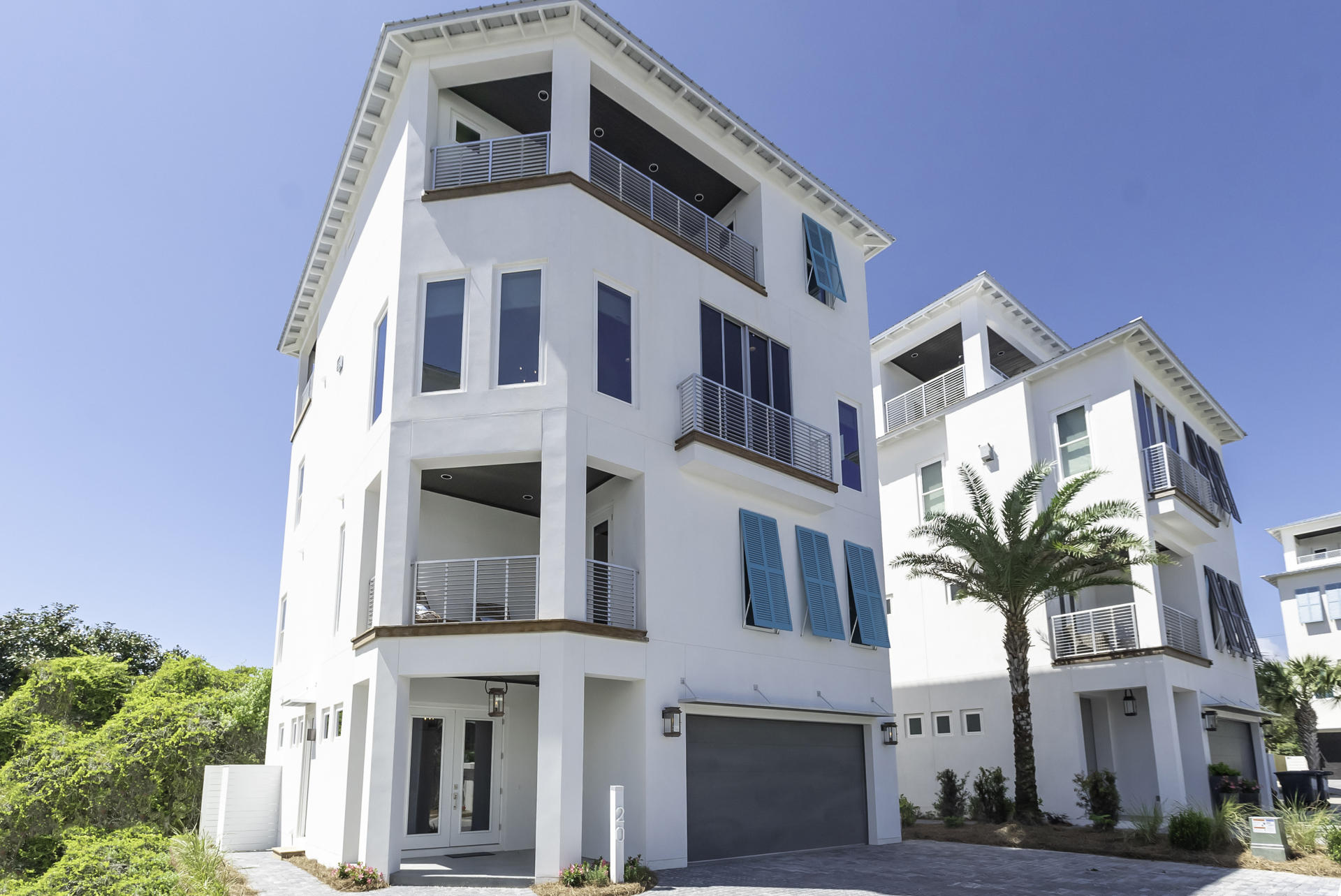 We are proud to present the charming gated community of Caspian Estates located South of 30A in Santa Rosa Beach. It consists of 9 home sites including 4 existing homes and a community pool all just steps from the beach. We have completed constructionand furnished beautifully. Lot 6 has 3,445 Sq Ft, 5 bedrooms, 5 full baths and 1 Half Bath. There are many unique features including an elevator that will take you to the enclosed rooftop terrace with Bedroom, full bathroom, wet bar, gathering area with doors that open to multiple observation decks all with a Gulf view and a grilling deck. The first floor greets you with a private foyer, elevator, laundry, guest room, full bath and a staging area with refrigerator, sink and ice maker.
